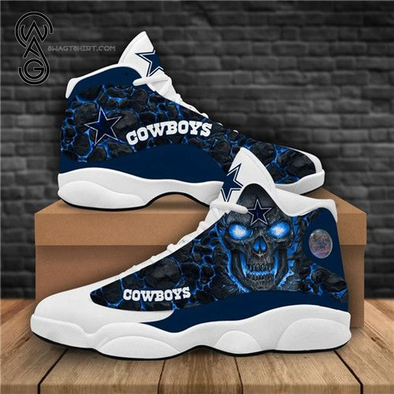 NFL Dallas Cowboys Skull Air Jordan 13 Shoes