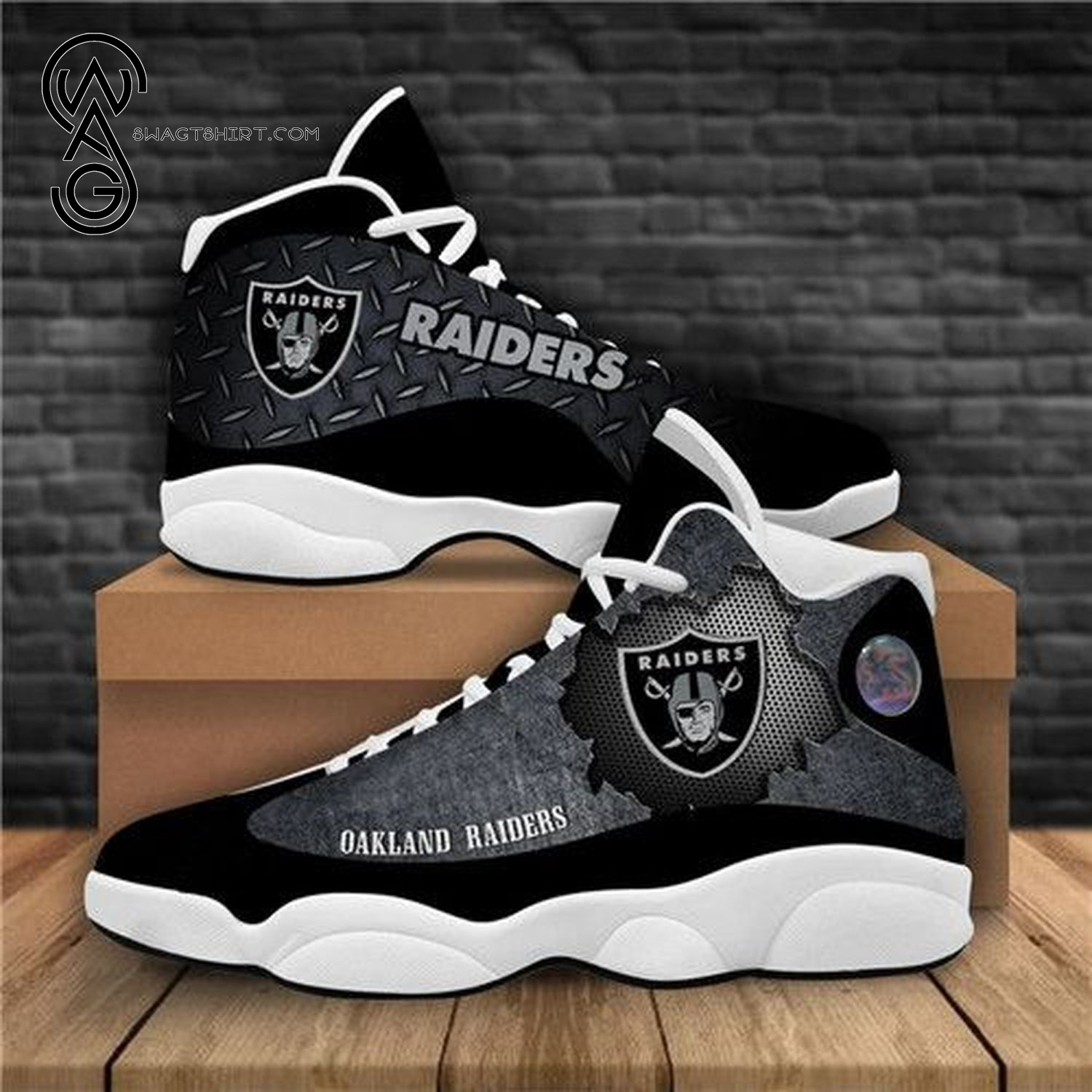 Oakland Raiders Football Team Air Jordan 13 Shoes