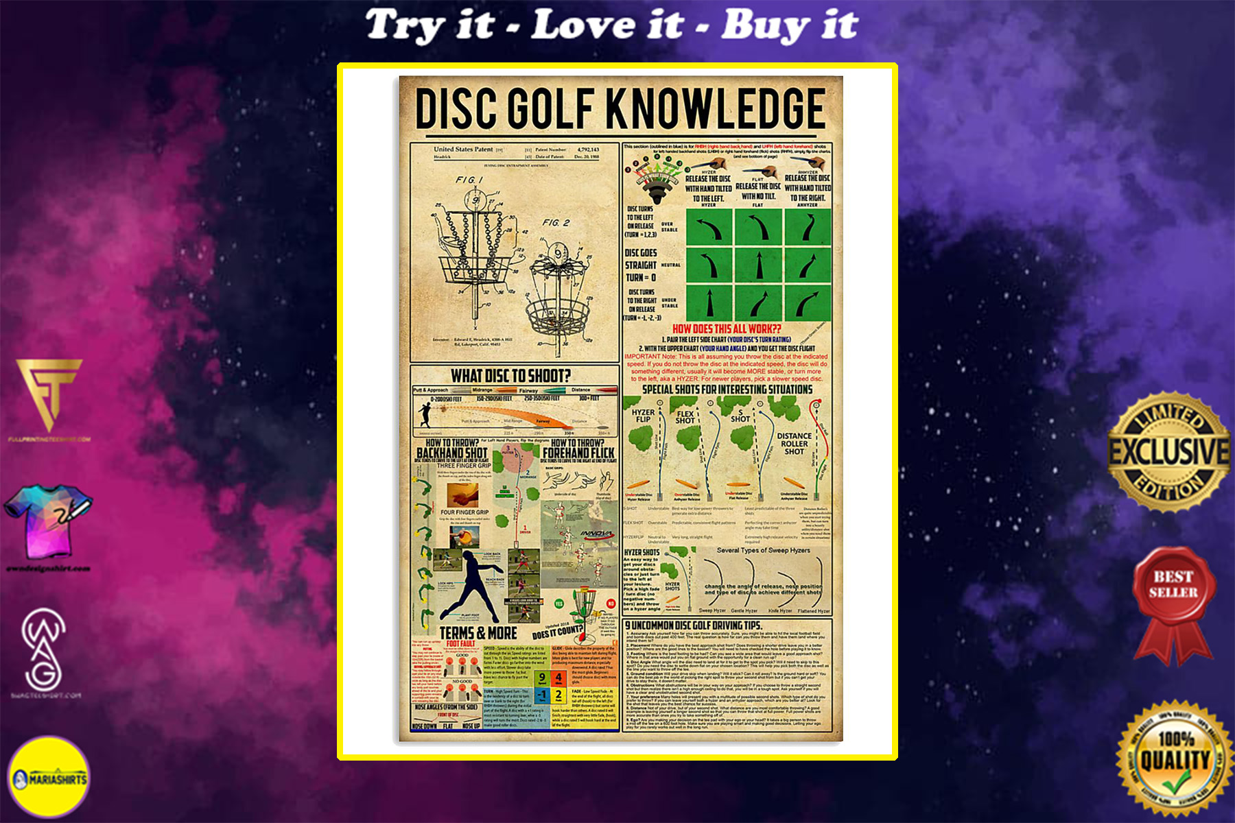 vintage disc golf knowledge poster
