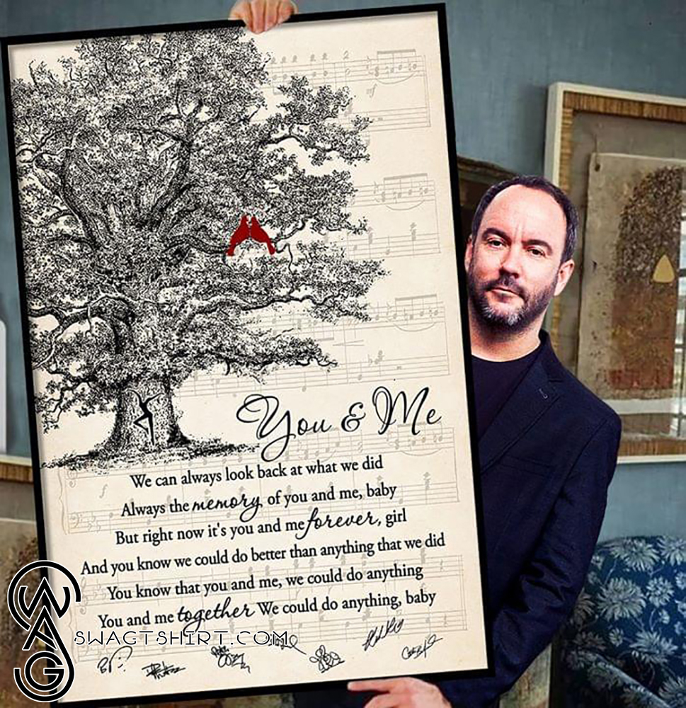 Dave matthews band you and me song lyric cardinals tree signed poster