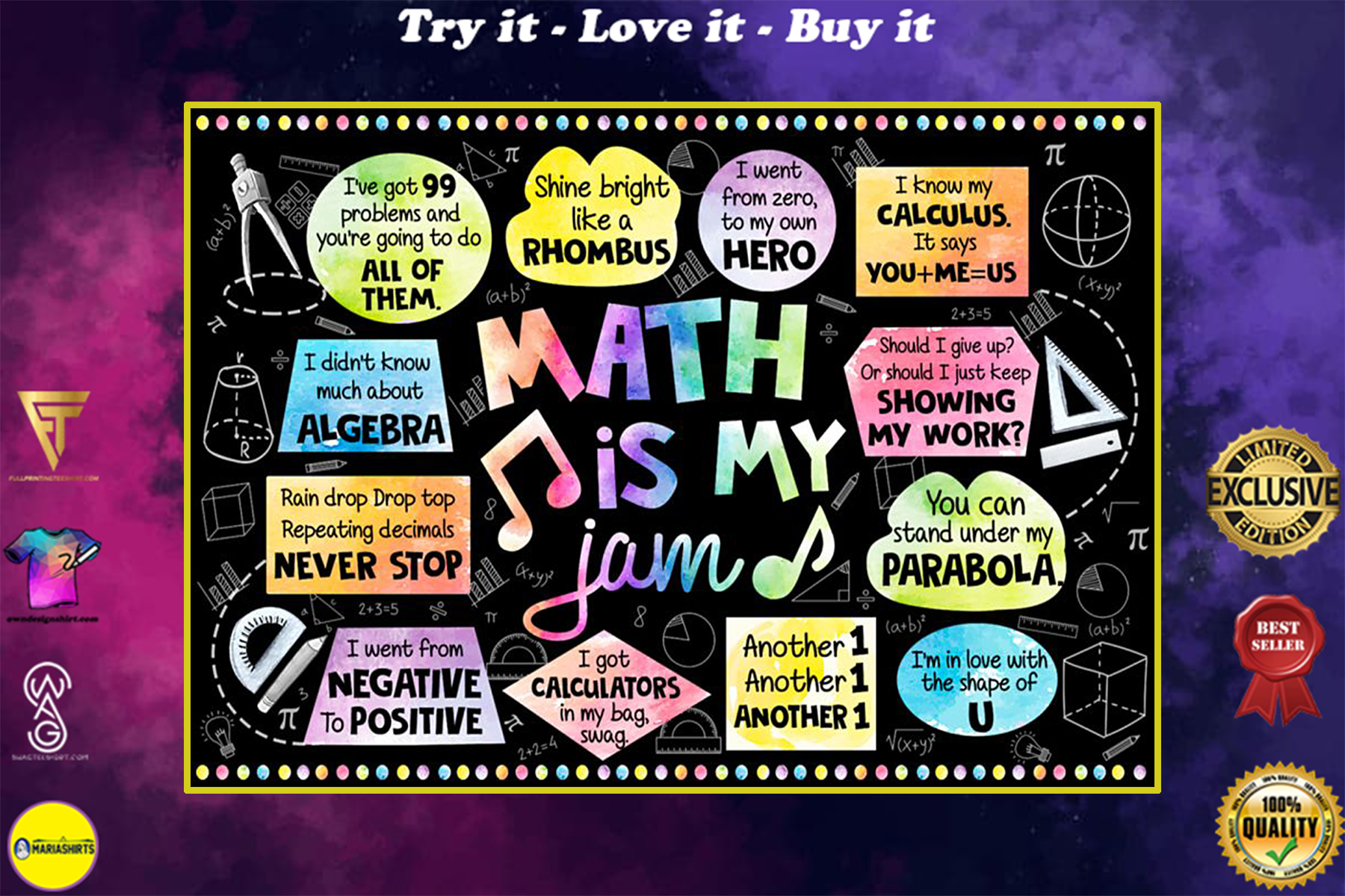 back to school math is my jam poster