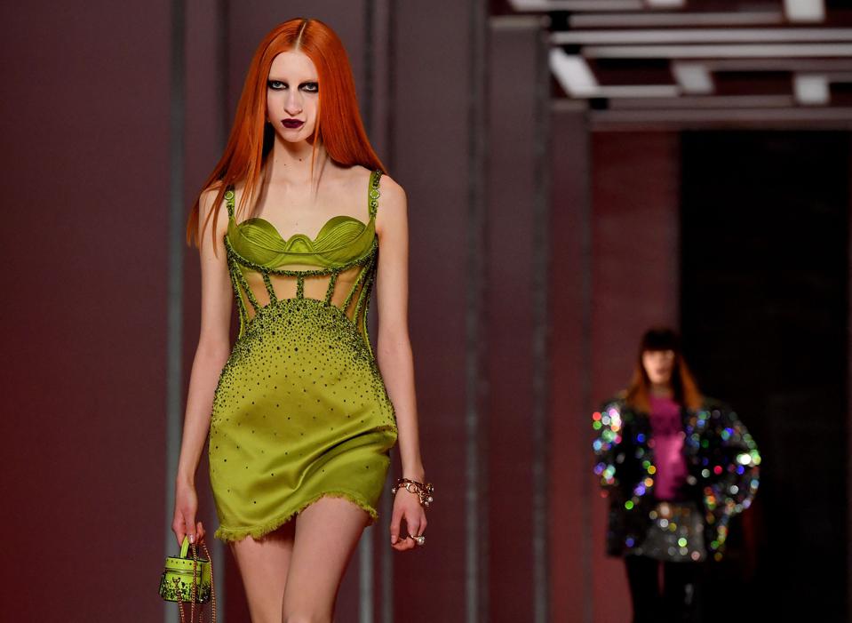Versace fall winter 2022 collection the sexy imprint of women's fashion is encapsulated in a corset