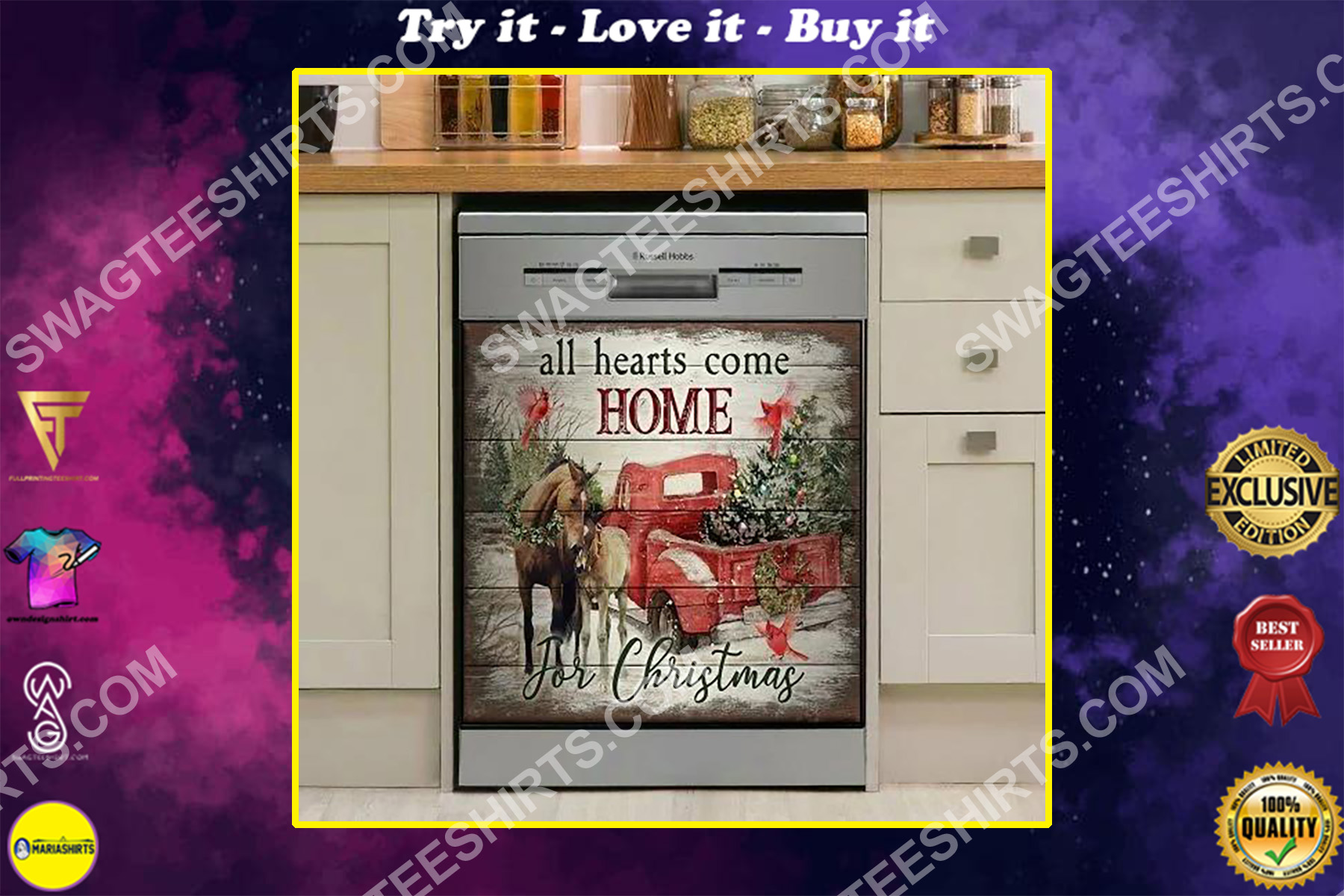 all hearts come home for christmas kitchen decorative dishwasher magnet cover