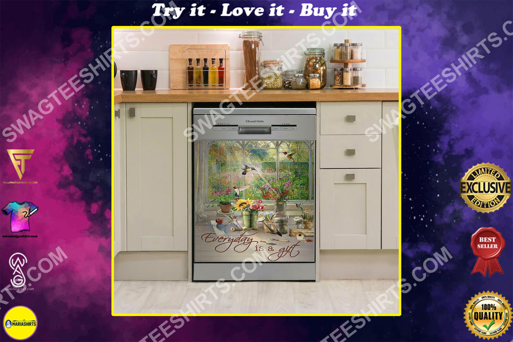 everyday is a gift vintage kitchen decorative dishwasher magnet cover