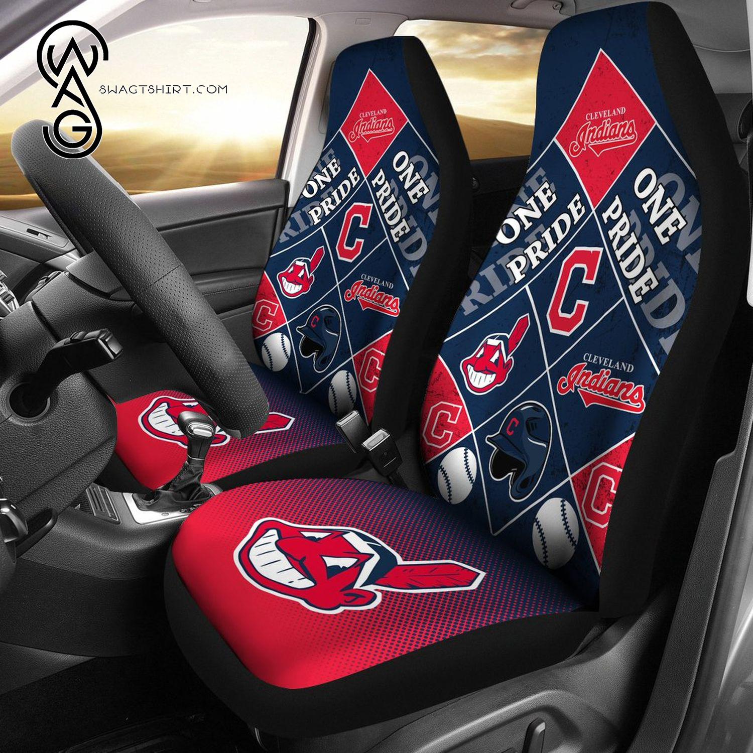 Best selling products] One Pride Flag Cleveland Indians Sports Team Car  Seat Cover