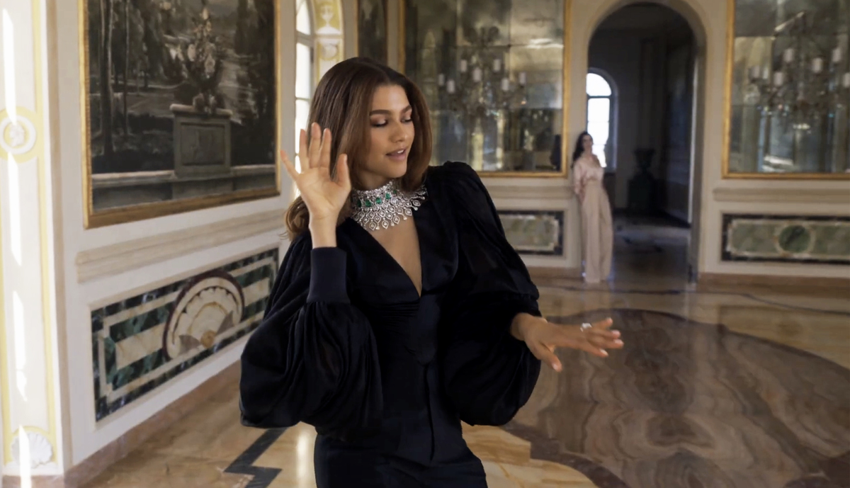 Zendaya wears cong tri design on bulgari's global advertisement