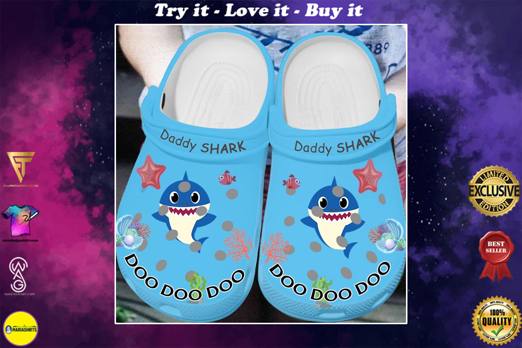 daddy shark doo doo doo crocs