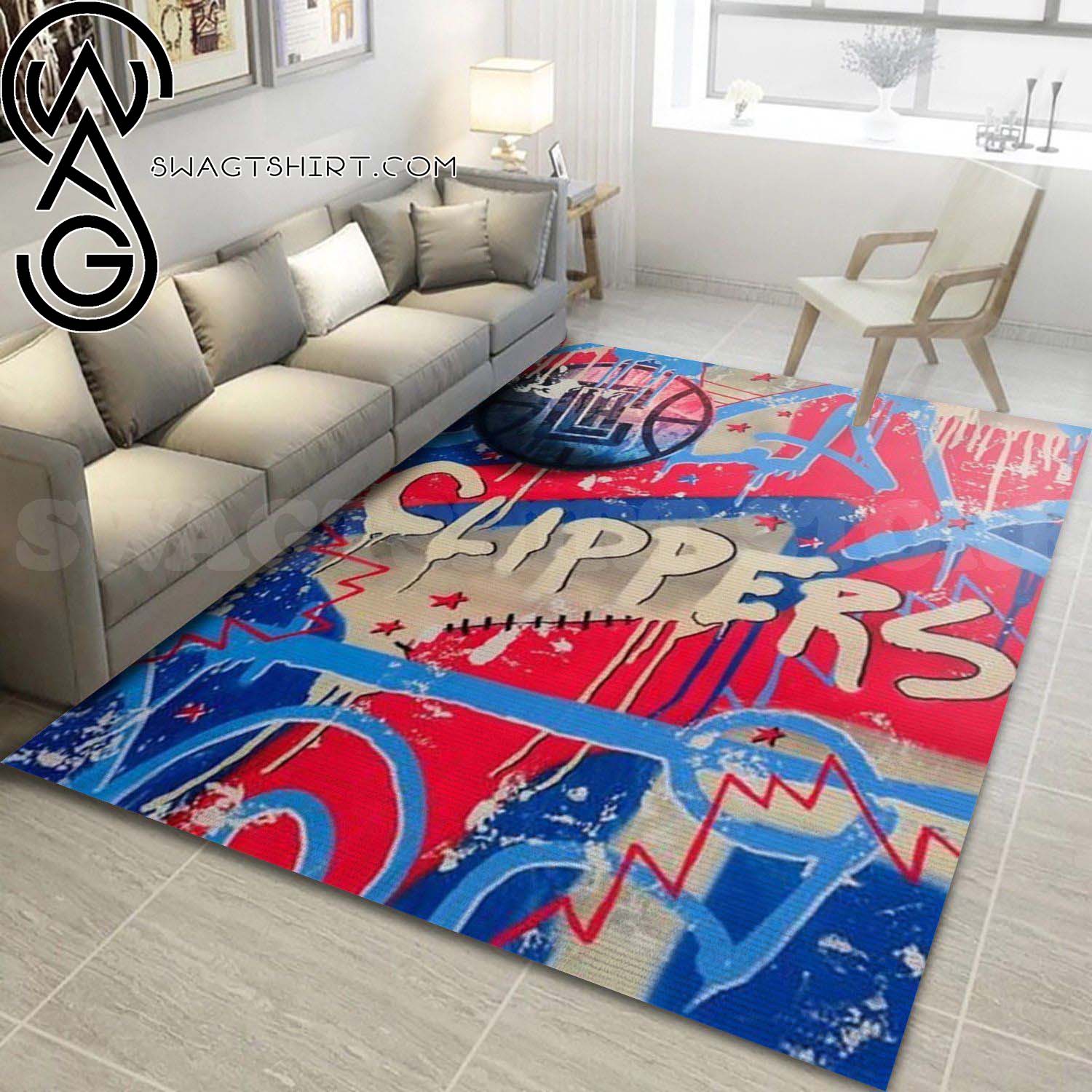 Vintage Los Angeles Clippers Living Room Home Decor Area Rug