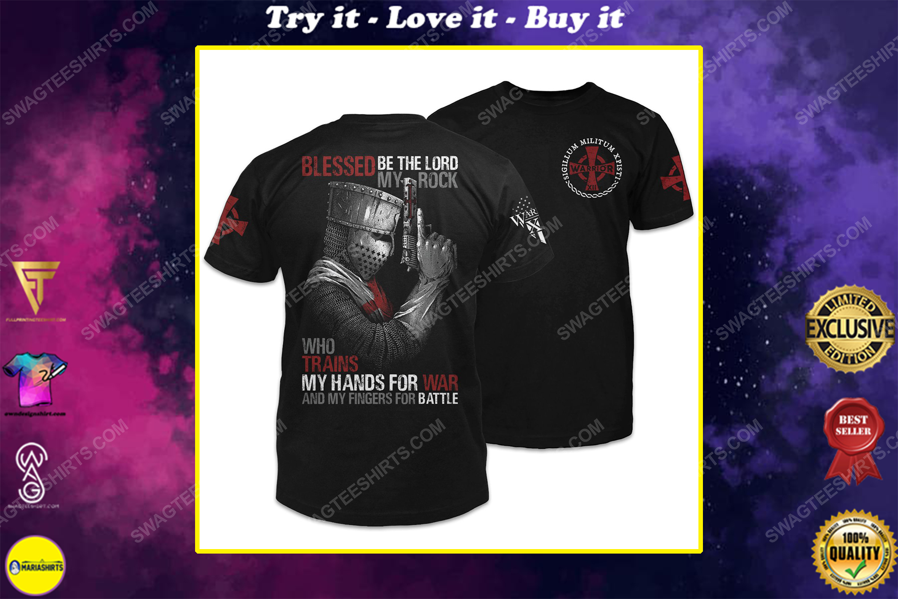 Blessed be the lord my rock who trains my hands for war and my fingers for battle shirt