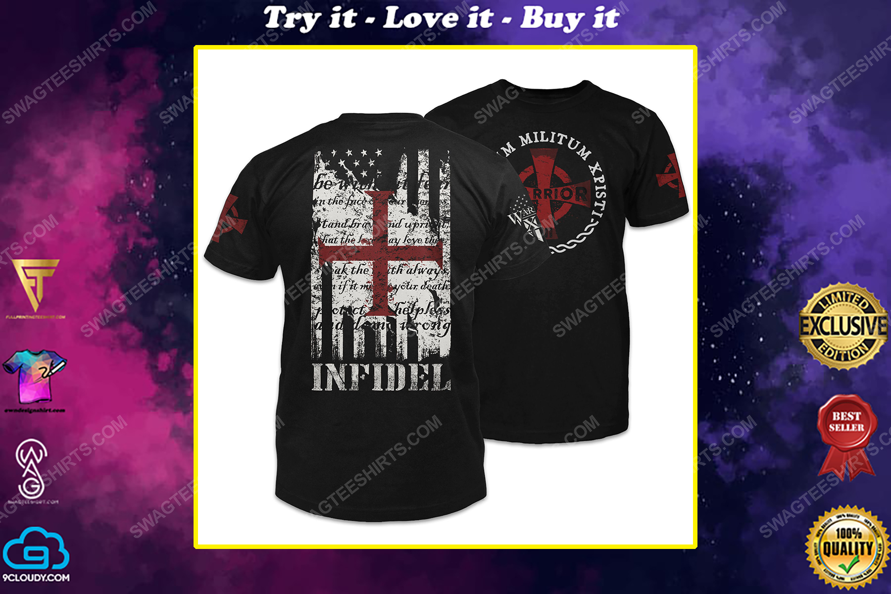 Army of christ the american and templar flag shirt