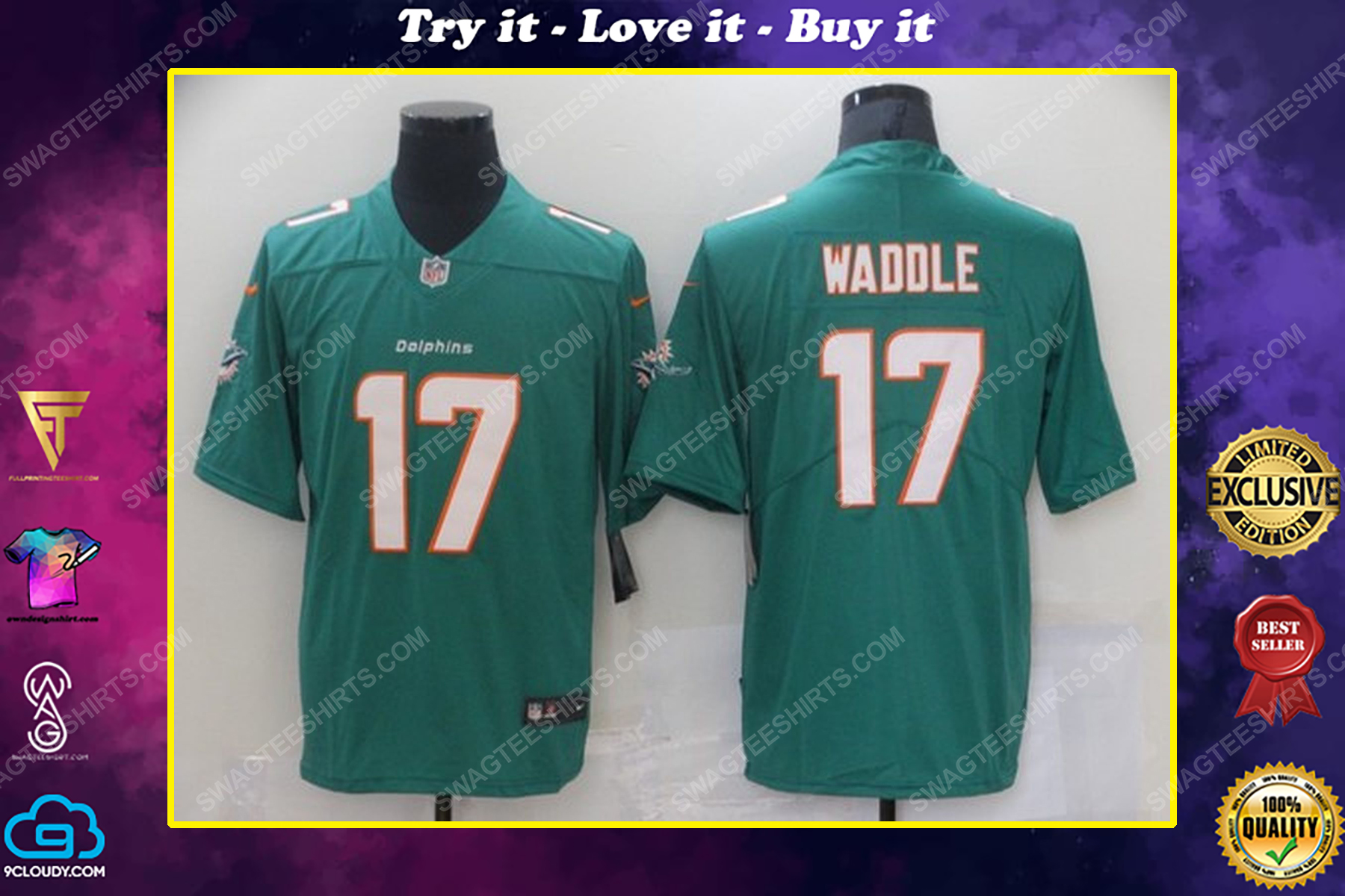 Custom name the miami dolphins nfl football jersey