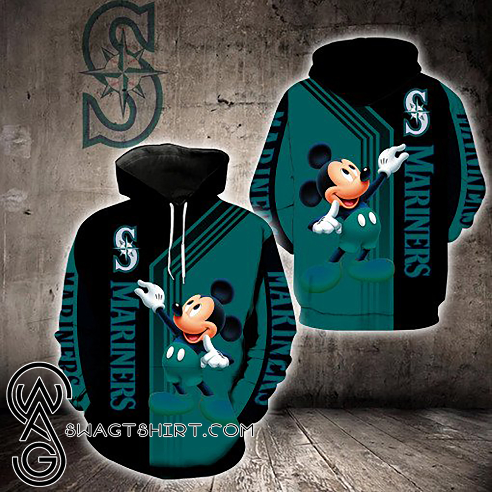 Mickey mouse seattle mariners all over print shirt