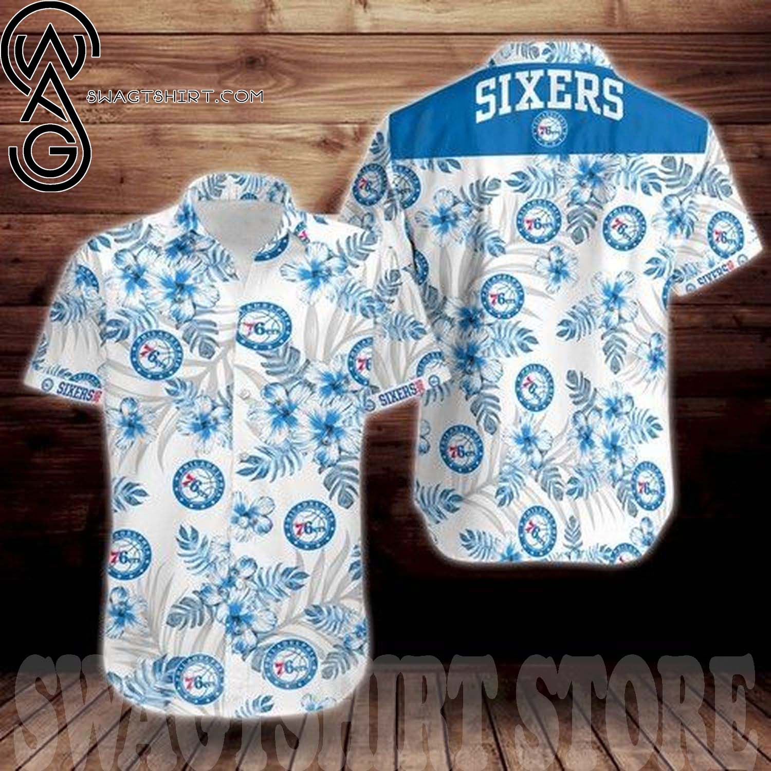 Philadelphia 76ers Tropical Flower Hawaiian Shirt And Shorts