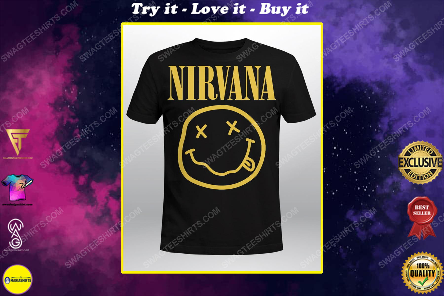 Vintage american rock band nirvana smiley shirt
