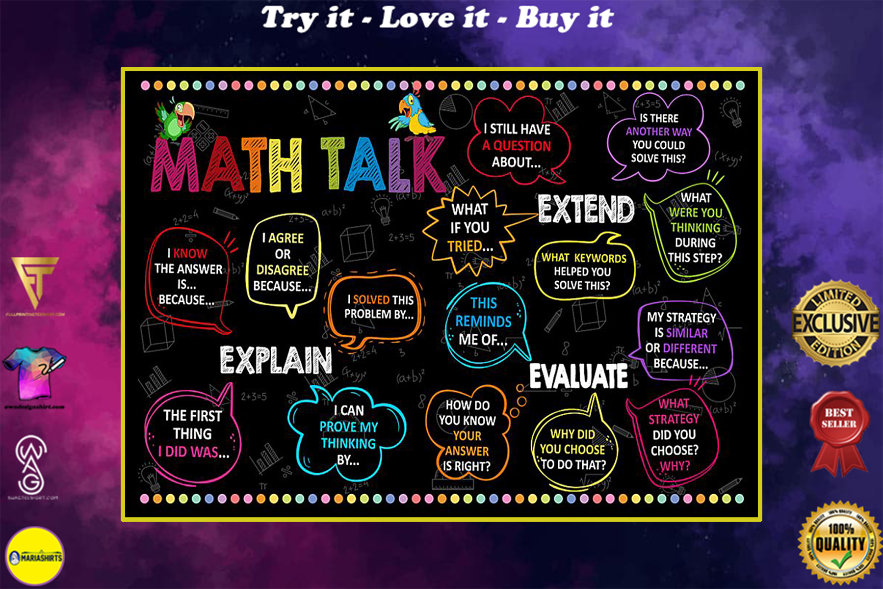 back to school math talk poster