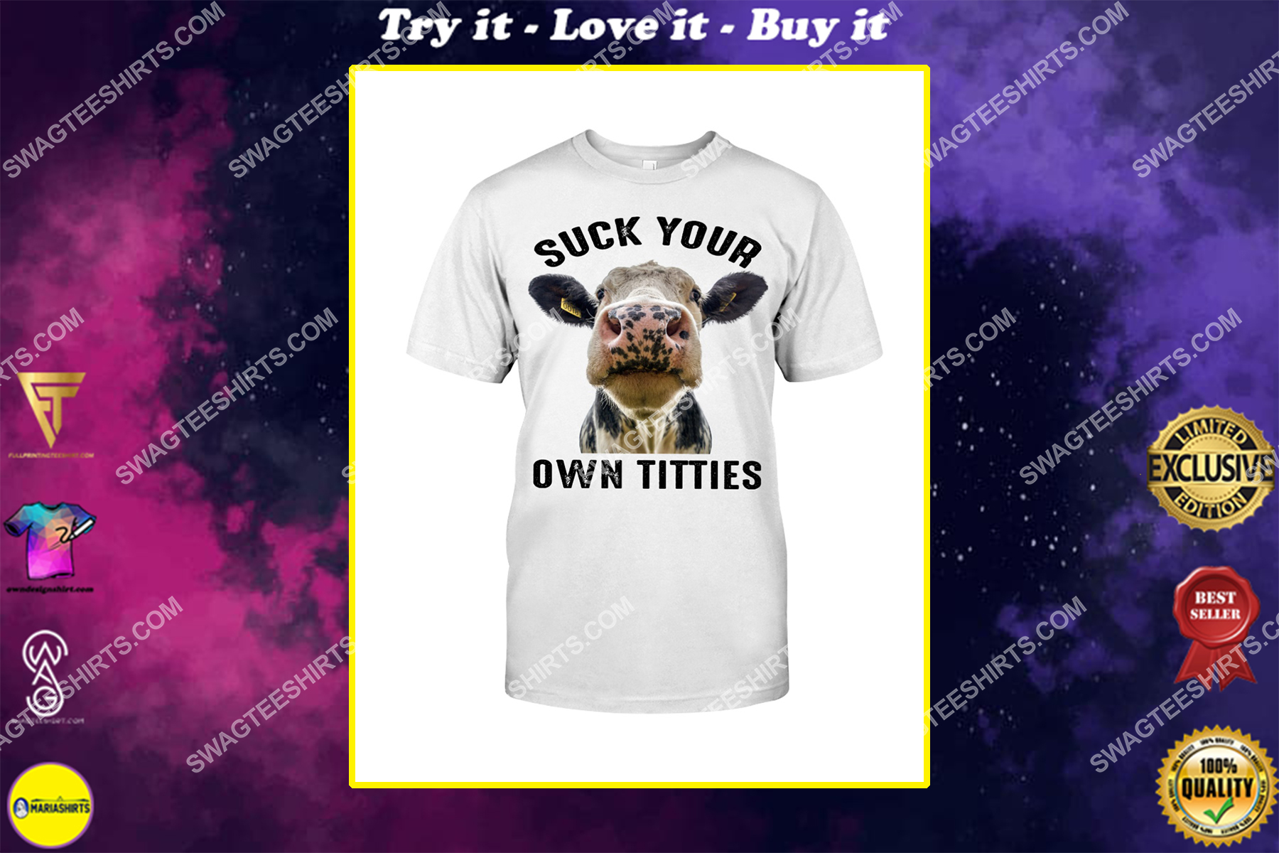 cow suck your own titties save animals shirt