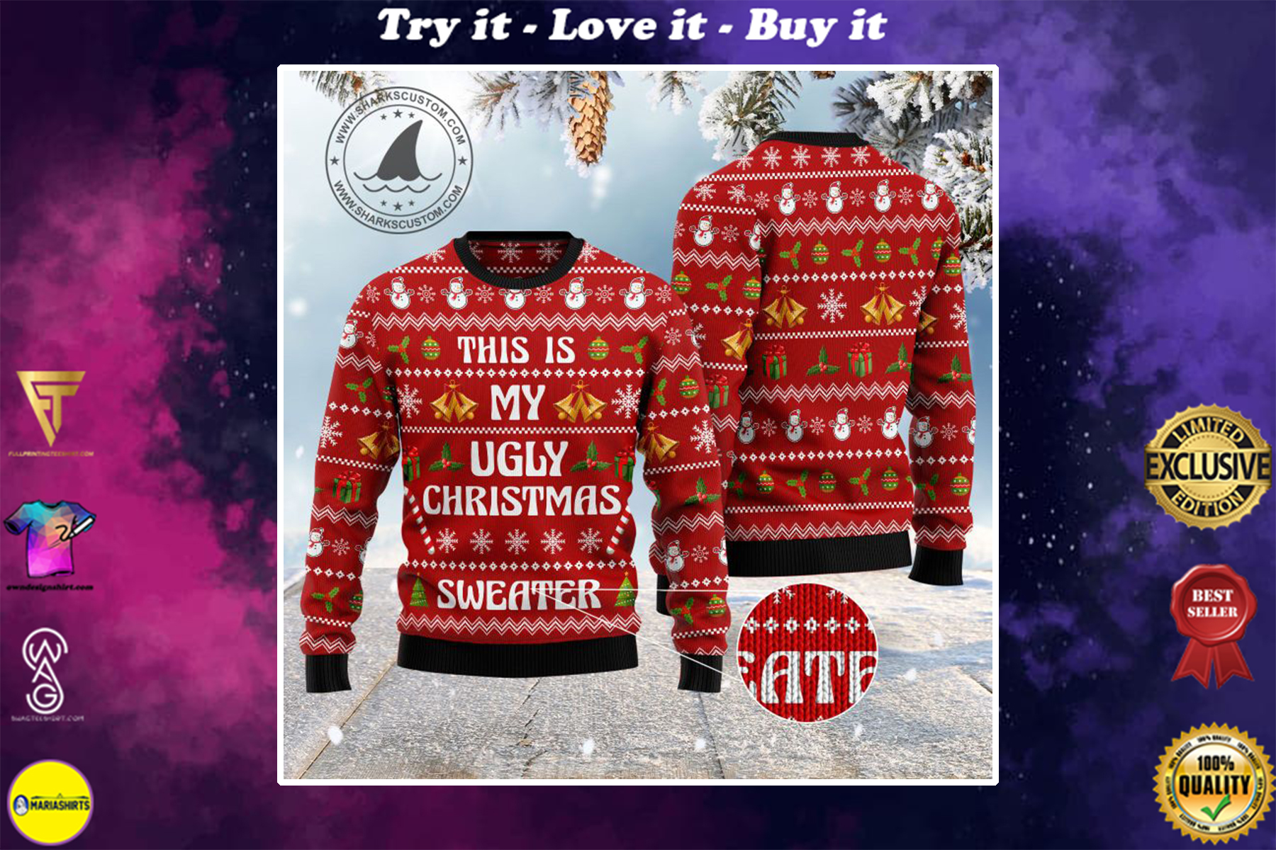 this is my ugly christmas sweater all over printed ugly christmas sweater