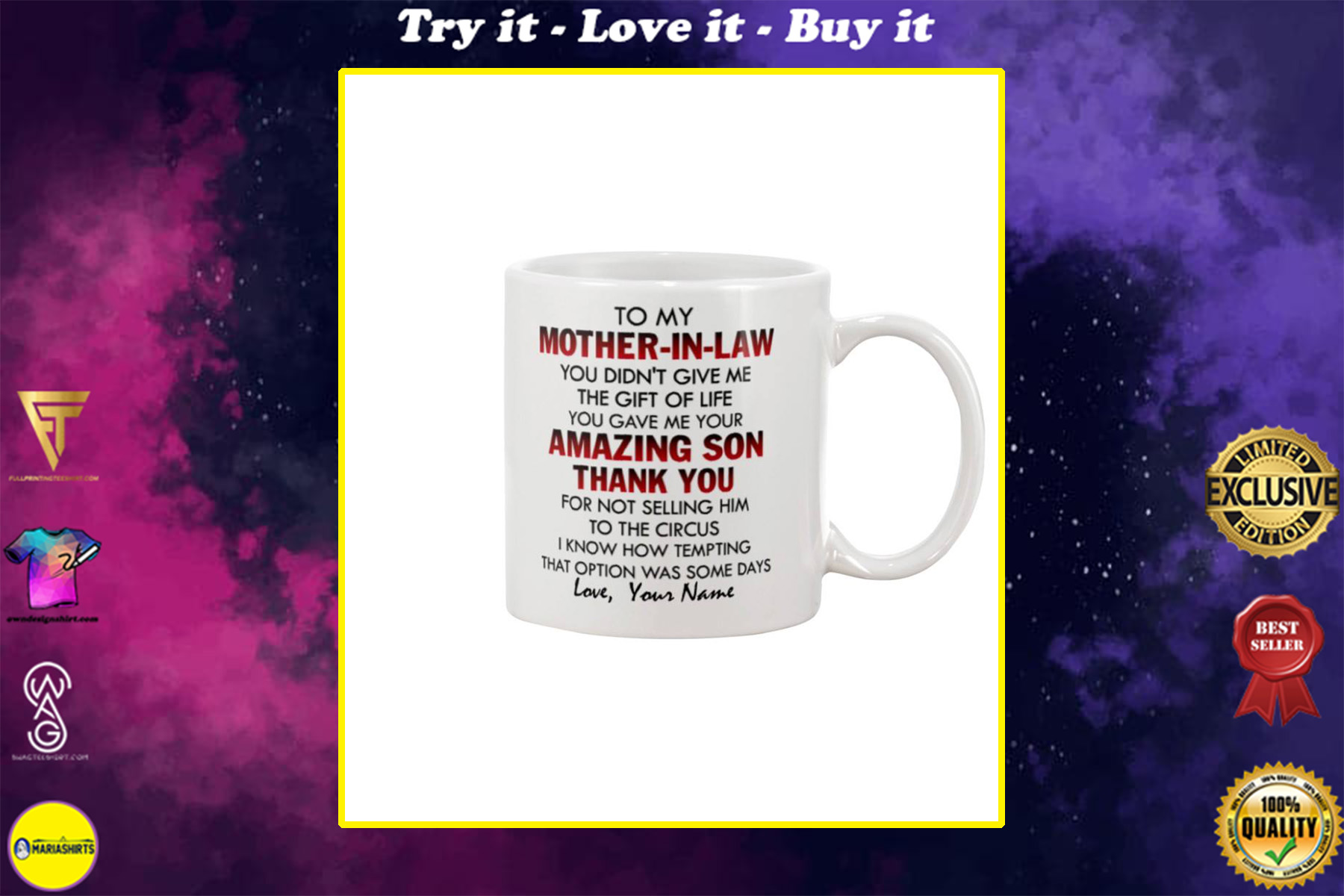 to my mother-in-law you didnt give me the gift of life you gave me your amazing son mug