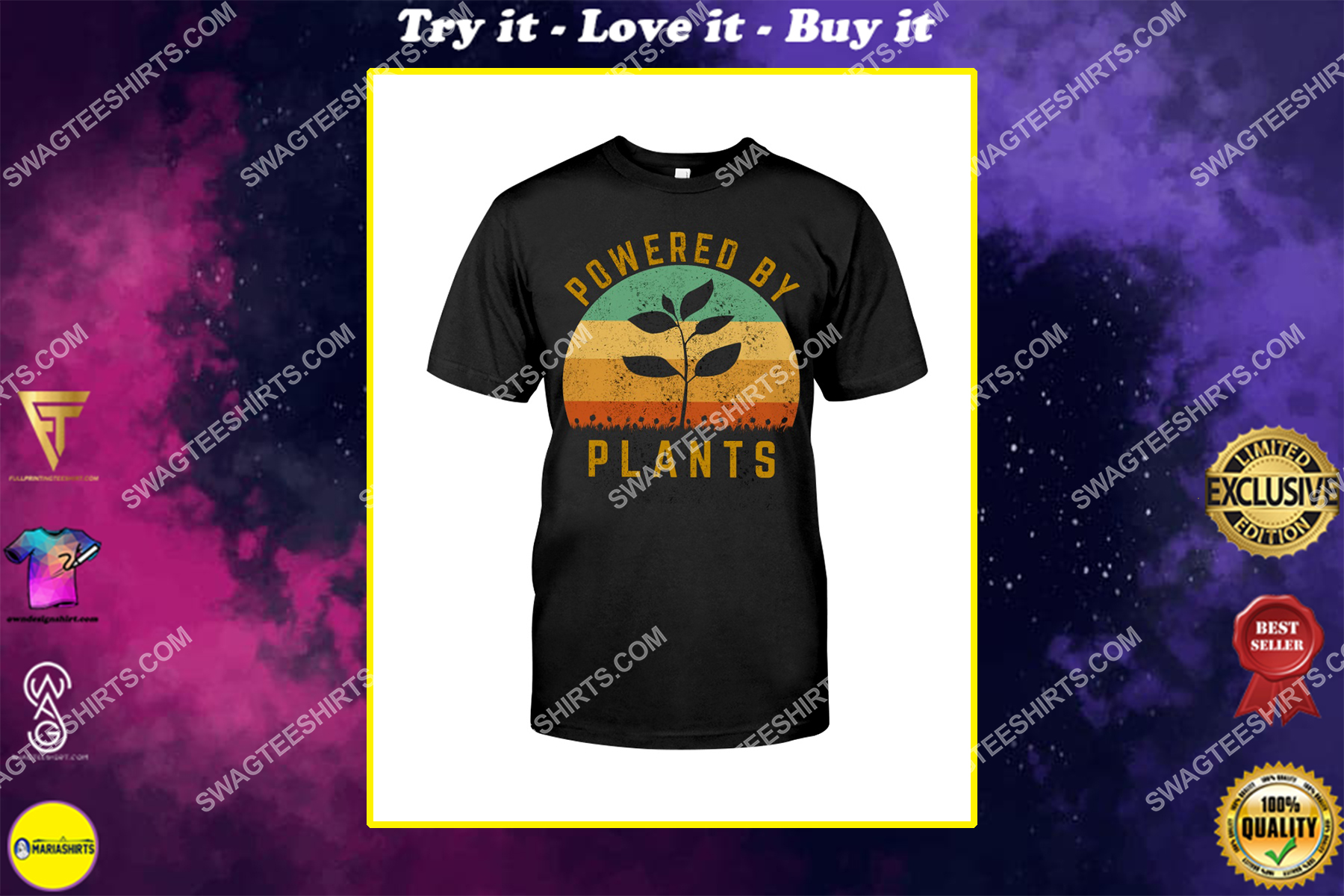 vintage powered by plants save the earth shirt