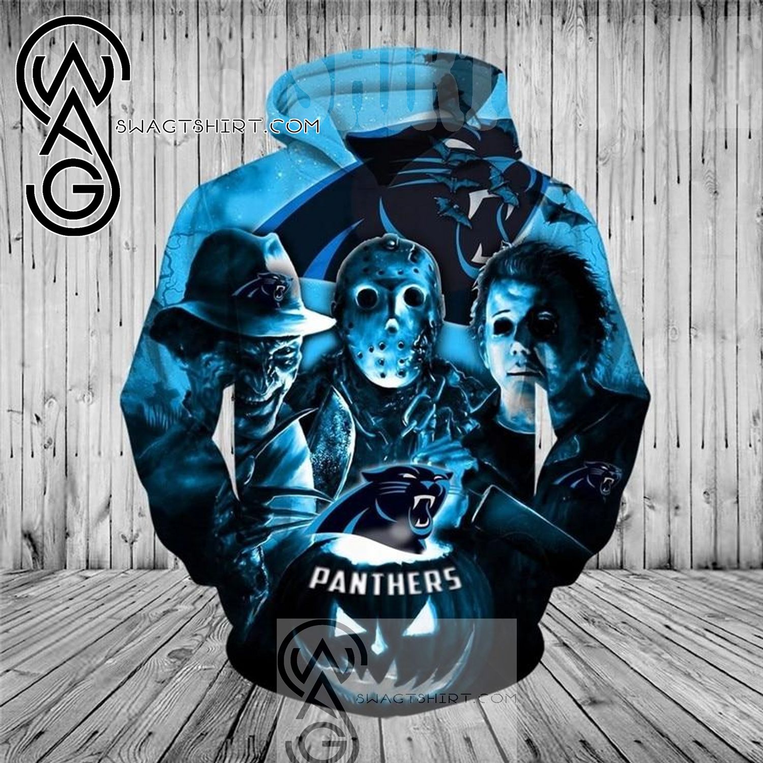 Carolina Panthers For Sport Fan All Over Printed Shirt Halloween Horror  Night Sweatshirt Pullover