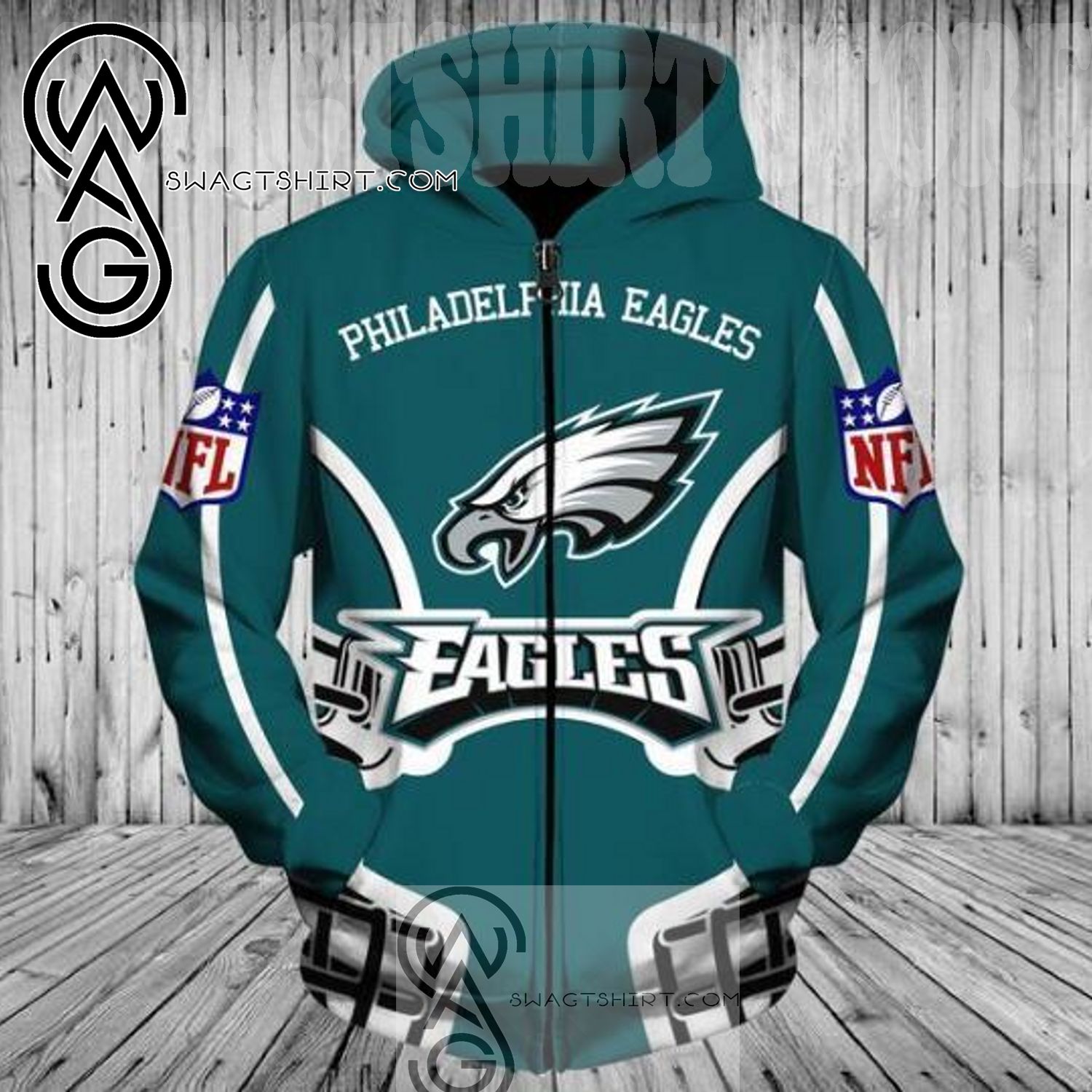 Mens Nfl Big Logo Two Tone Knit Sweater Medium Philadelphia Eagles