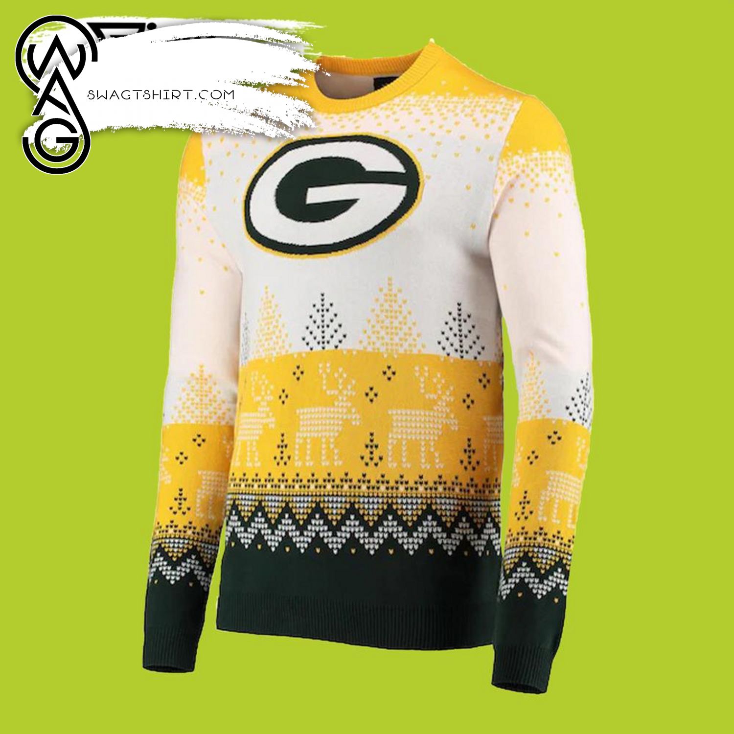 Best Selling Product] Foco White Bay Packers Ugly Christmas Sweater