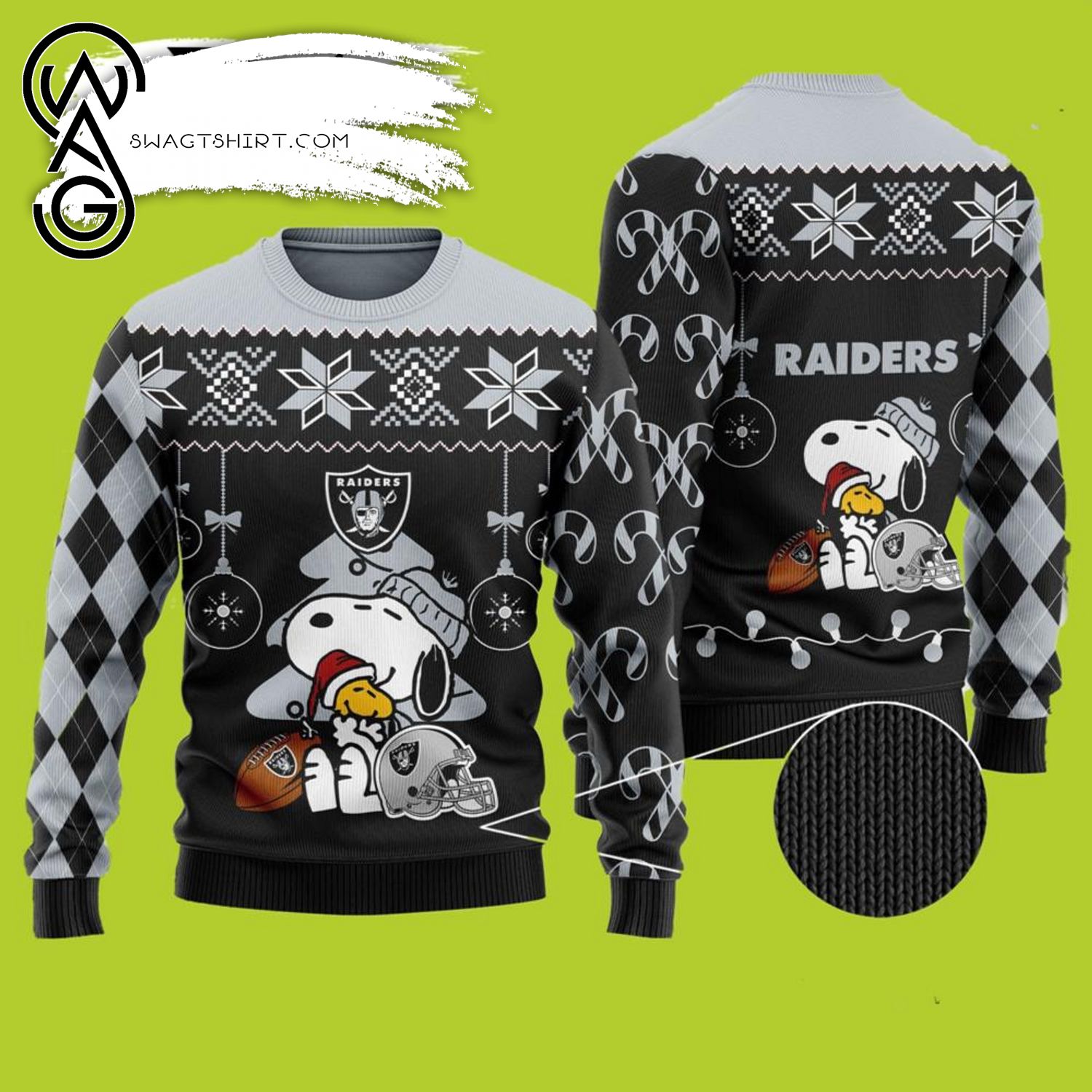 Best Selling Product] Funny Charlie Brown Peanuts Snoopy Raiders Ugly  Christmas Sweater