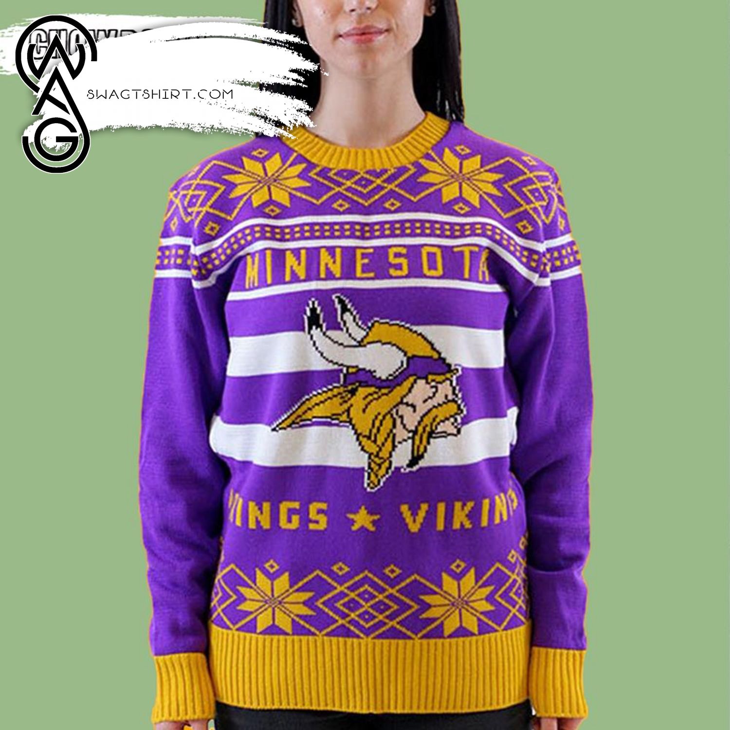 Best Selling Product] Minnesota Vikings Knitting Pattern Ugly Christmas  Sweater Adult