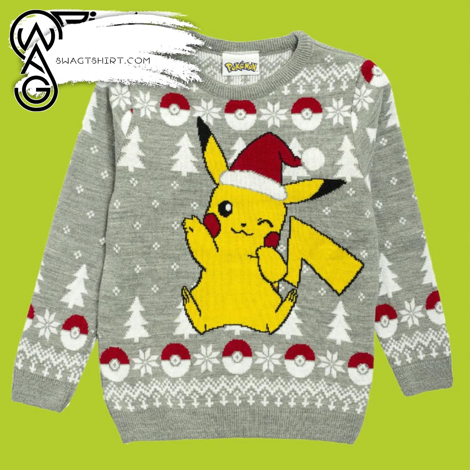 Eigen fout sector Best Selling Product] Pokemon Ugly Christmas Sweater Pokemon Womens Pikachu  Santa Hat Knitted
