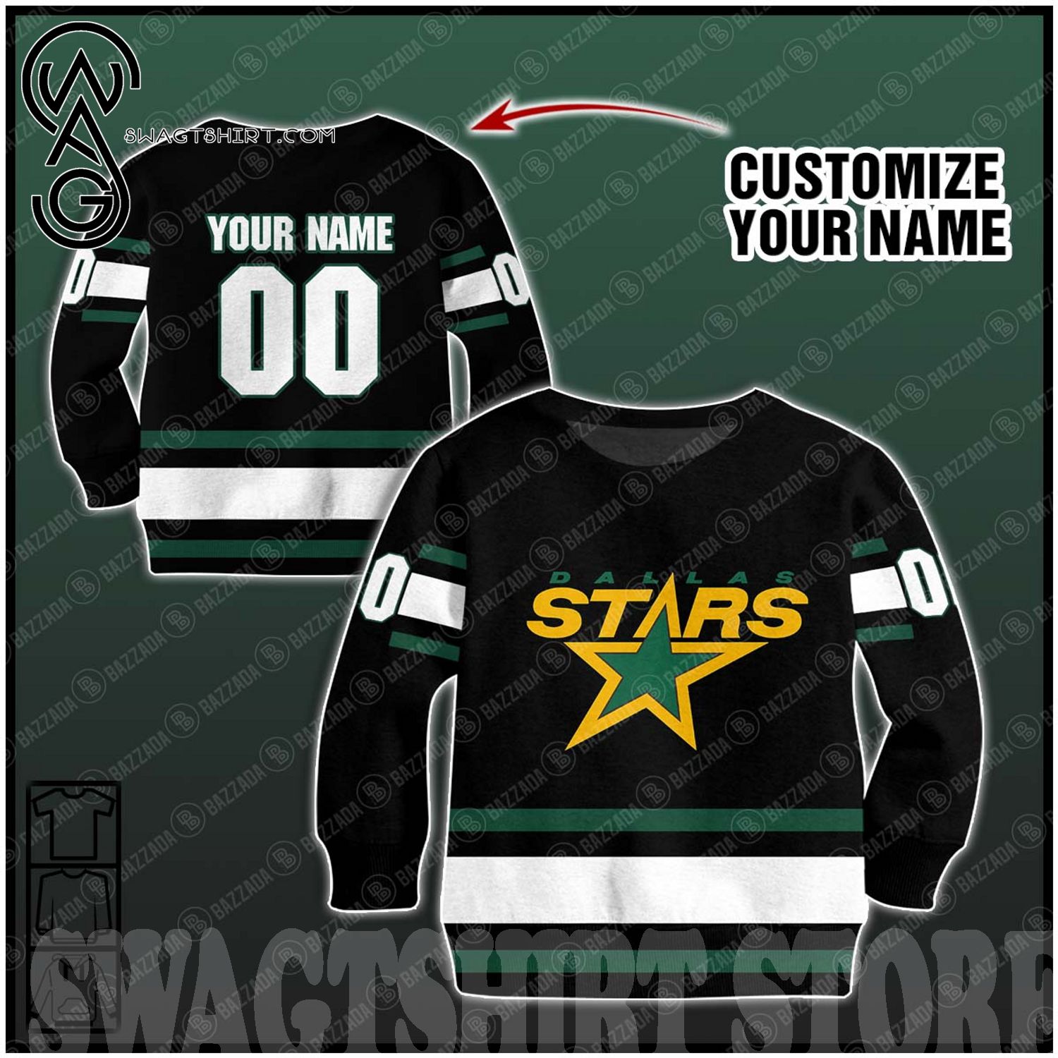 Best Selling Product] Customize Vintage NHL Dallas Stars Hockey Jersey 1994  All Over Print Shirt