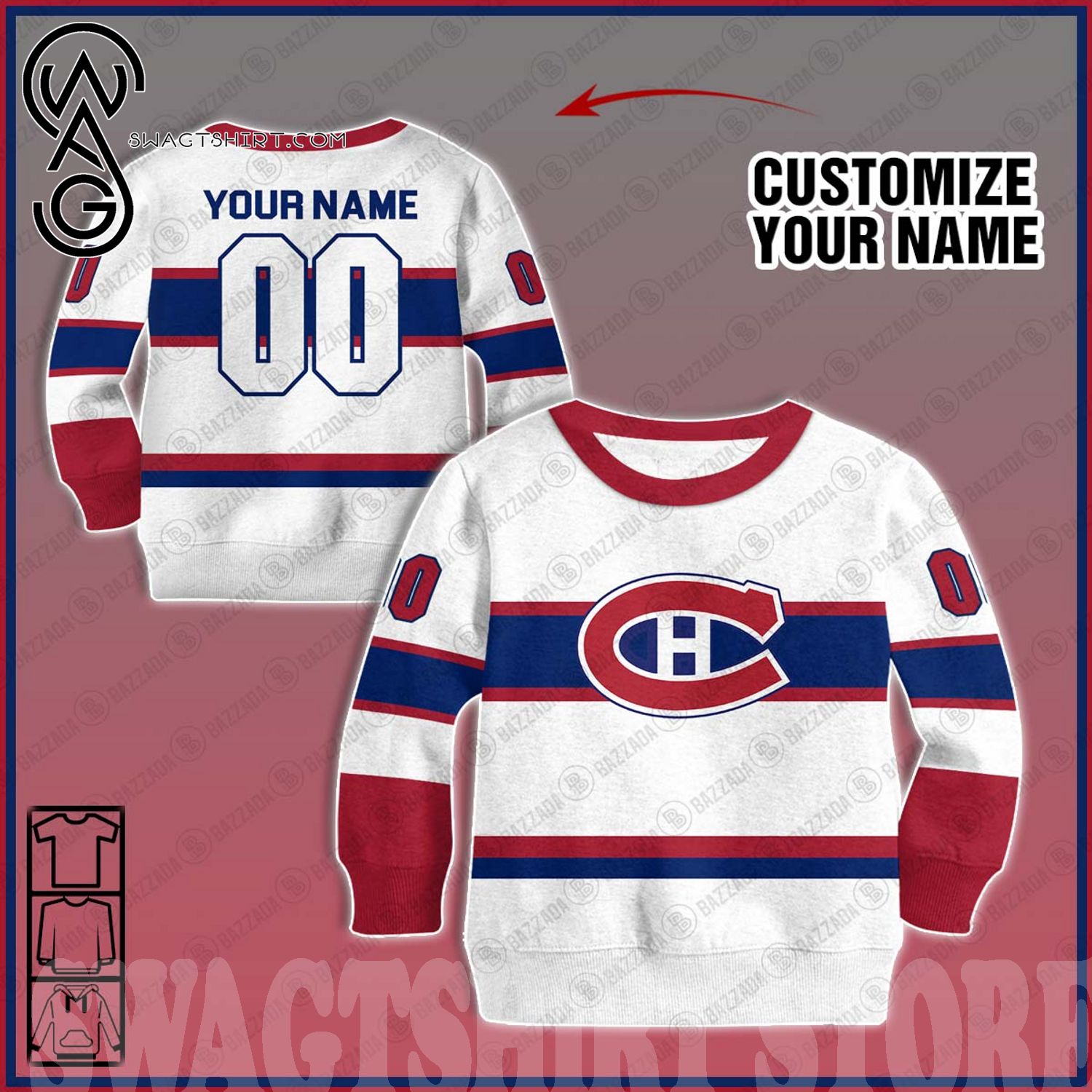 Best Selling Product] Customize Vintage NHL Montreal Canadiens Hockey Jersey  1946 For Sport Fans All Over Print Shirt
