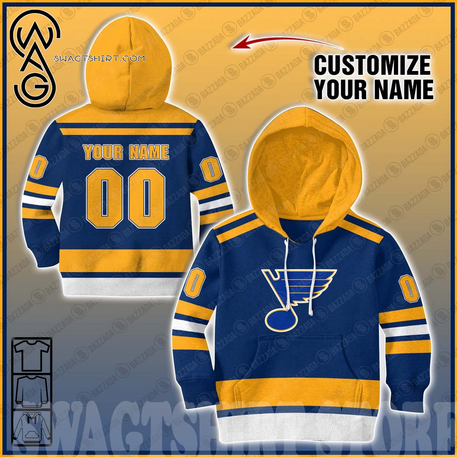 St Louis Blues Logo NHL Teams Hoodie And Pants For Fans Custom
