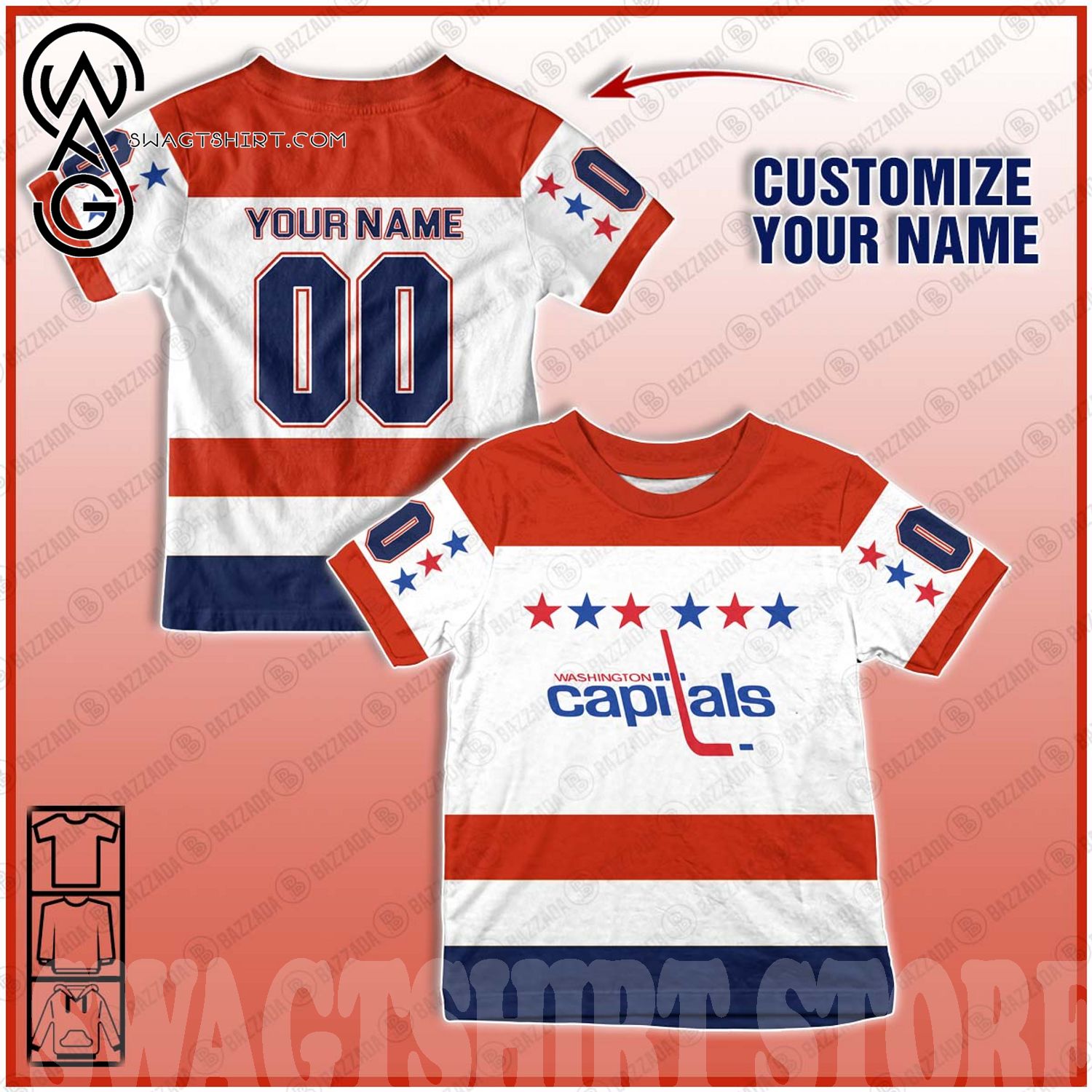 Best Selling Product] Customize Vintage NHL Washington Capitals Hockey  Jersey 1990 For Fans Full Printing Shirt