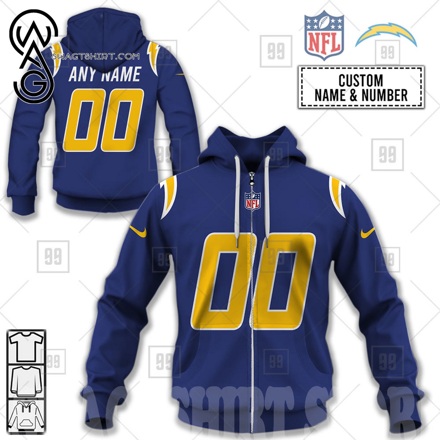 Best Selling Product] Personalized NFL Los Angeles Chargers Alternate Jersey  All Over Print Shirt