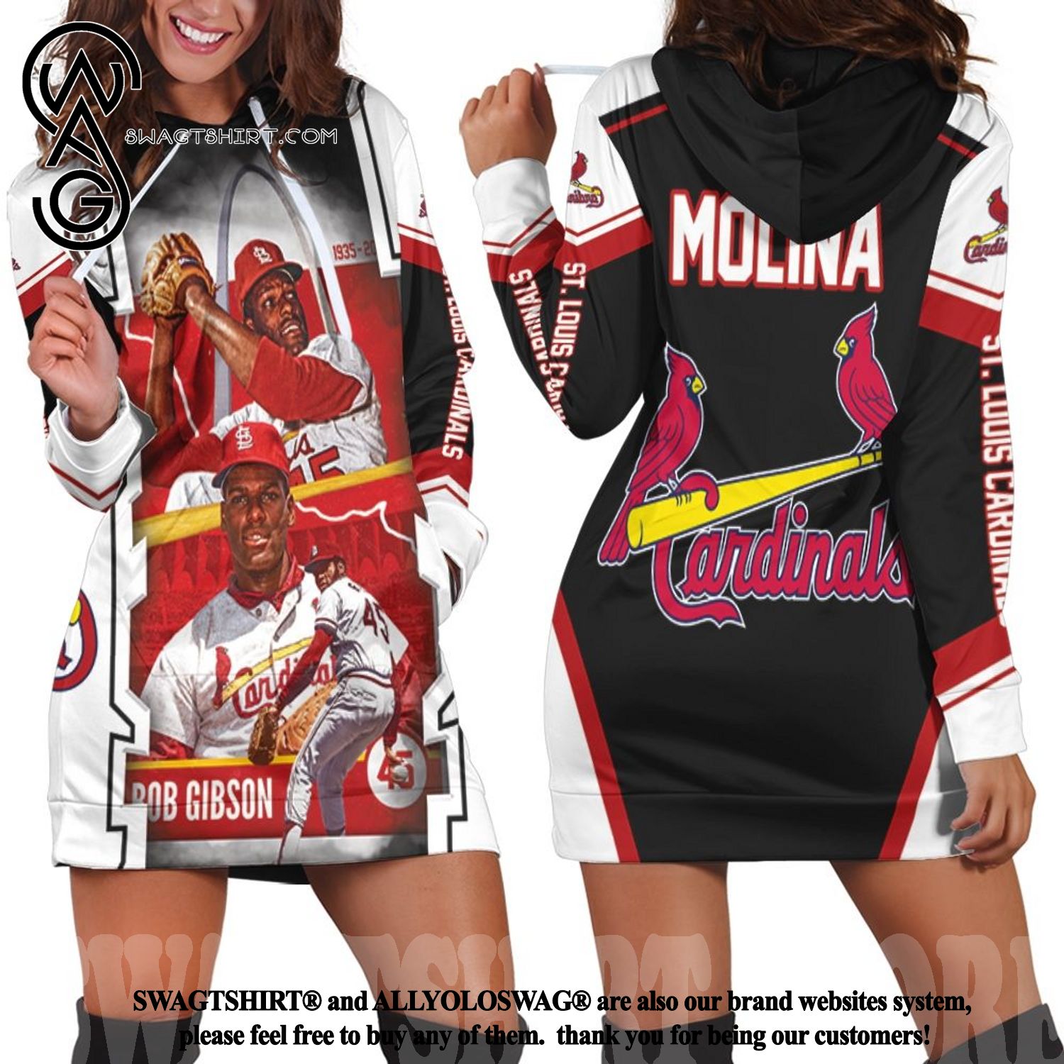 Best Selling Product] Bob Gibson St Louis Cardinals Legend 45 1935 For Cool  Version Full Print Hoodie Dress