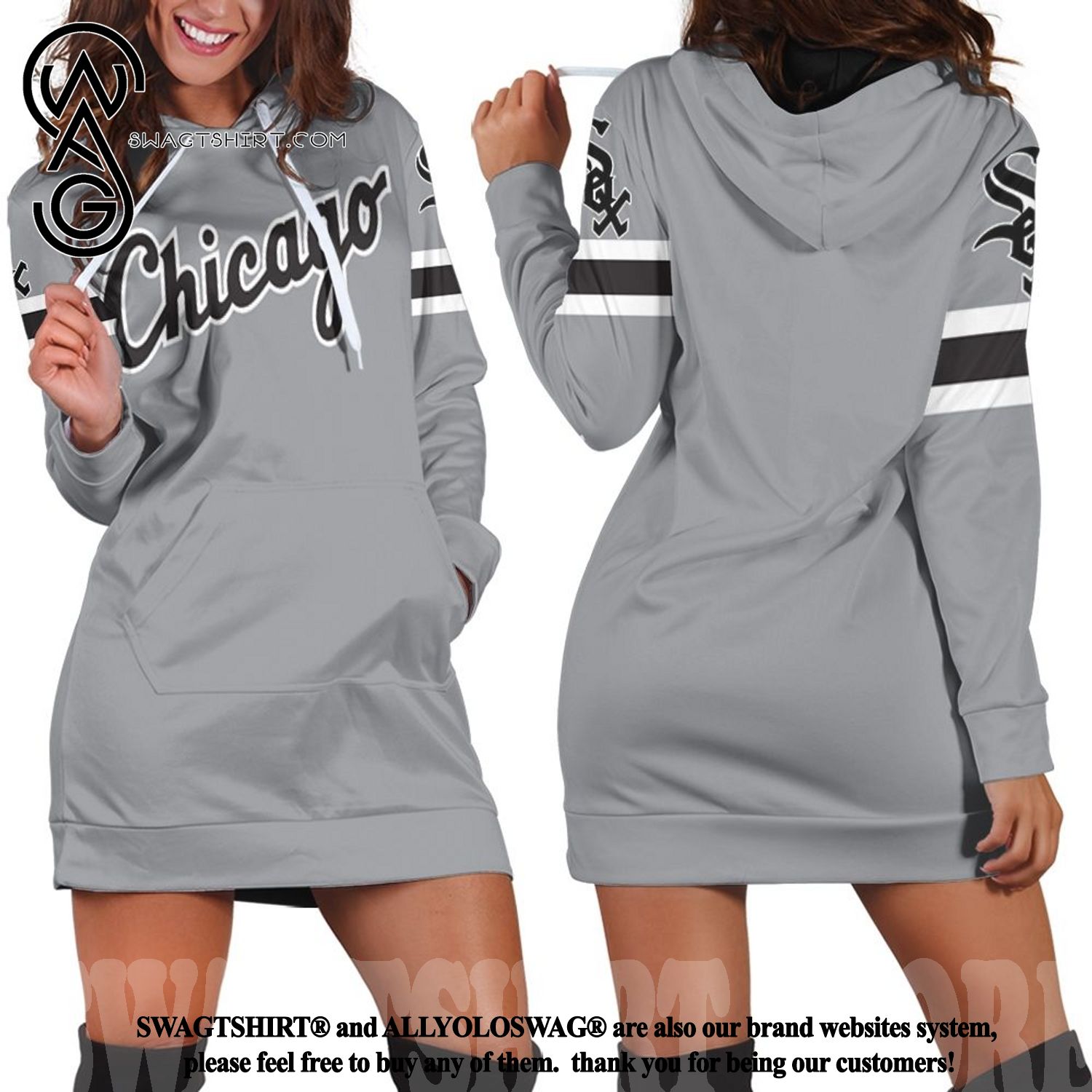 Best Selling Product] Chicago White Sox MLB Dark Grey Jersey Inspired Style  Cool Style Hoodie Dress
