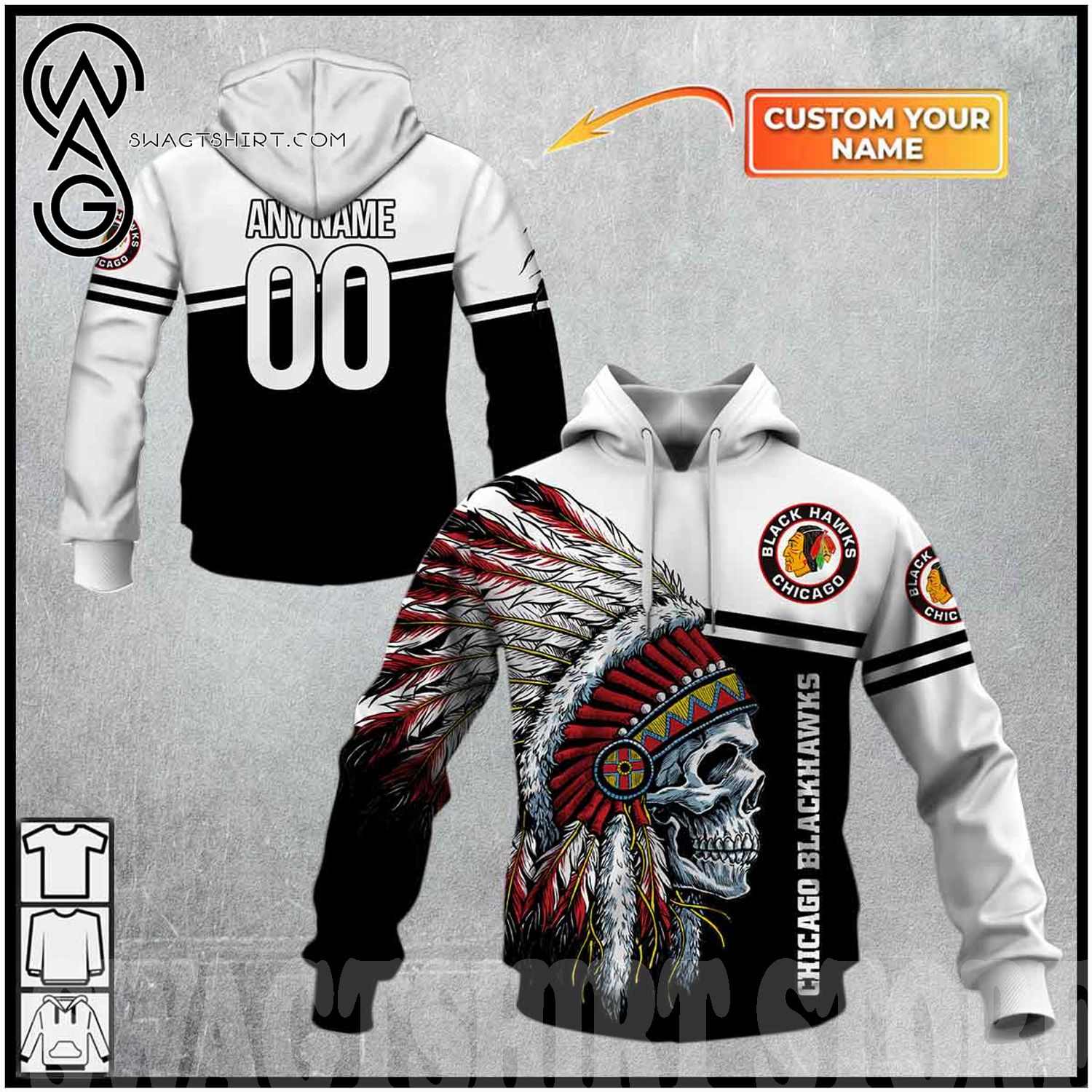 Custom Chicago Blackhawks Native Costume Sweatshirt NHL Hoodie 3D