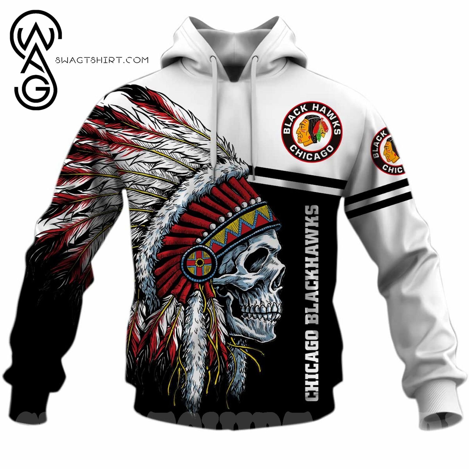 Custom Name Number Chicago Blackhawks NHL Hawaiian Shirt - Owl Fashion Shop