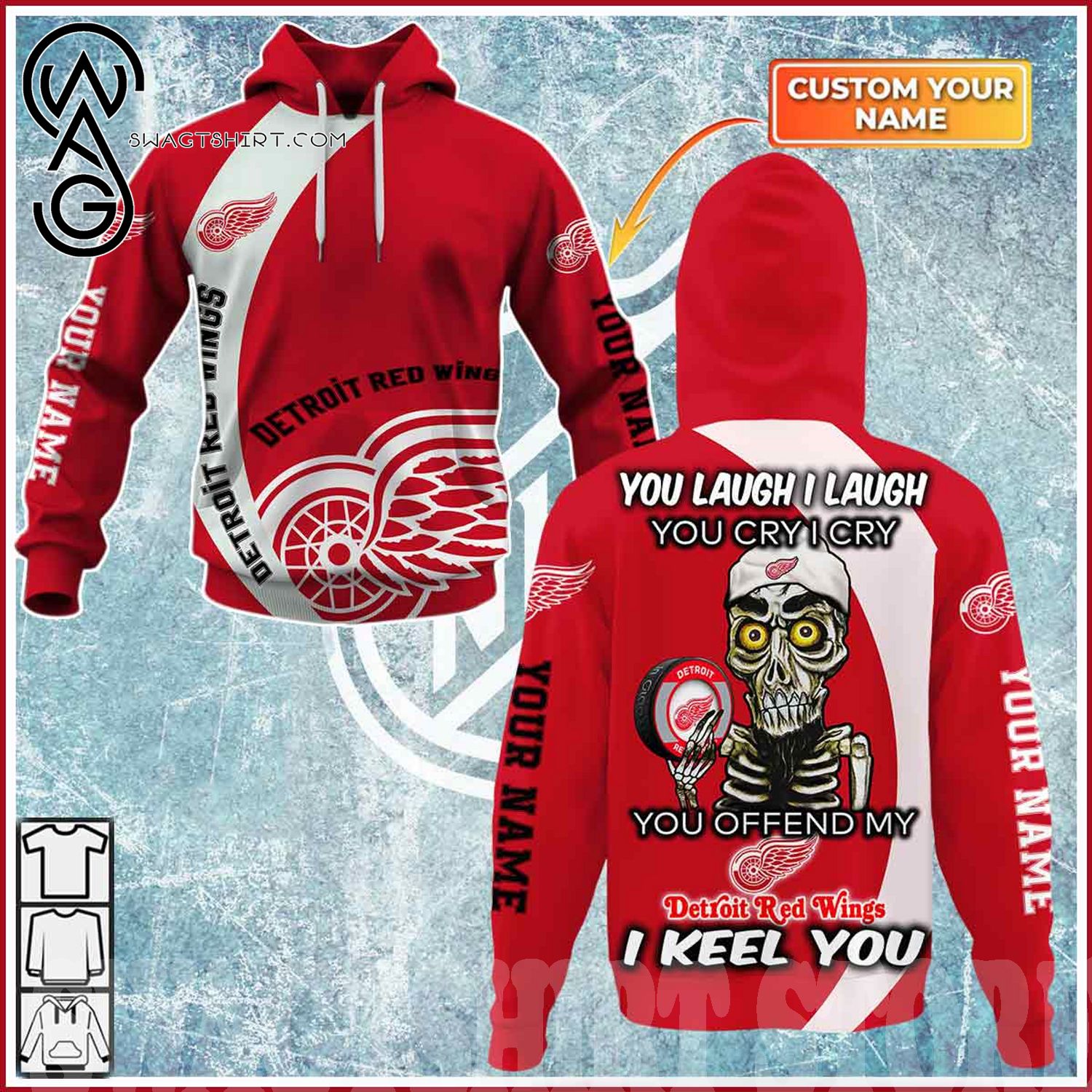 Detroit Red Wings Hoodie 3D With Hooded Long Sleeve gift for fans -Jack  sport shop