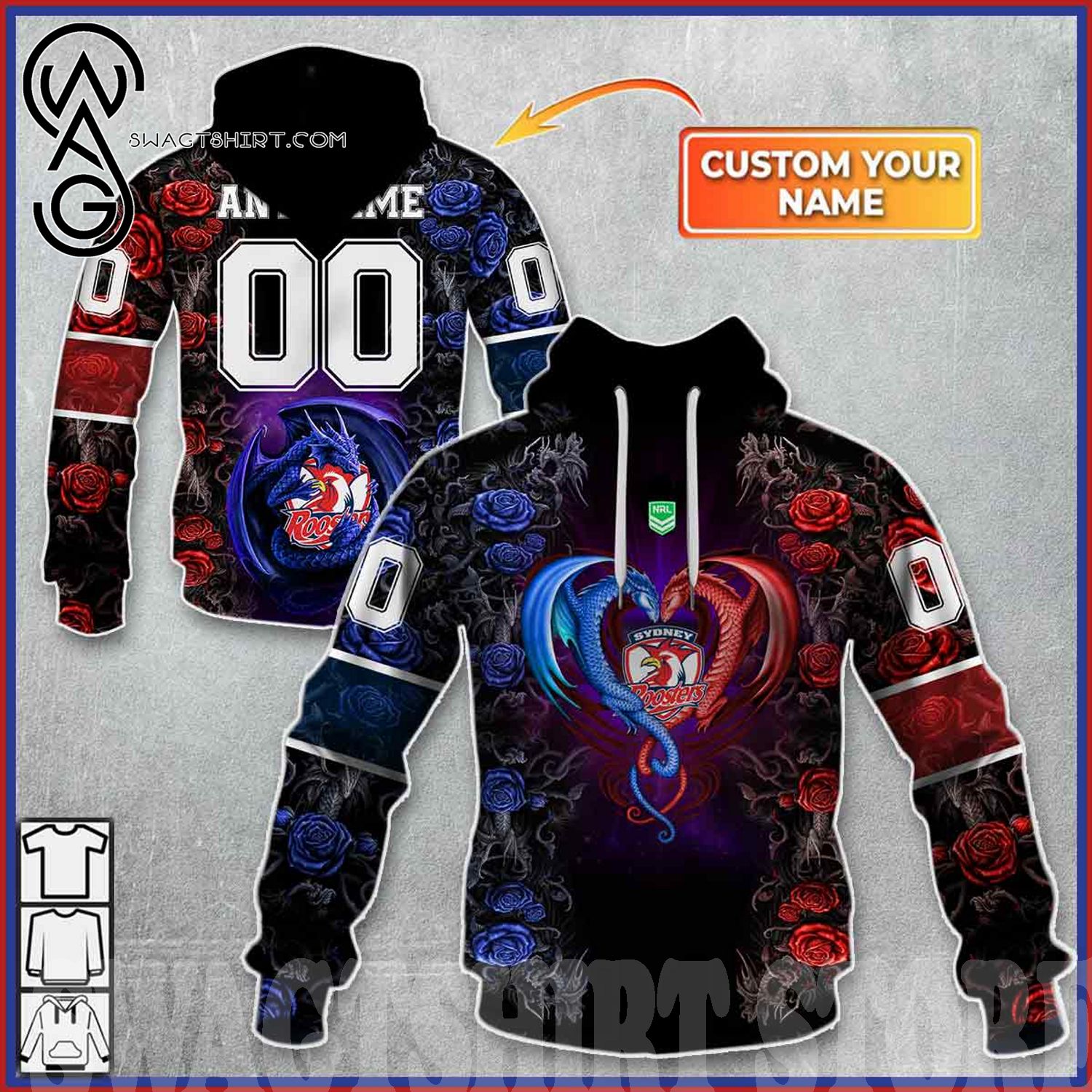 Personalized NRL Sydney Roosters Special Mix Jersey Hoodie 3D