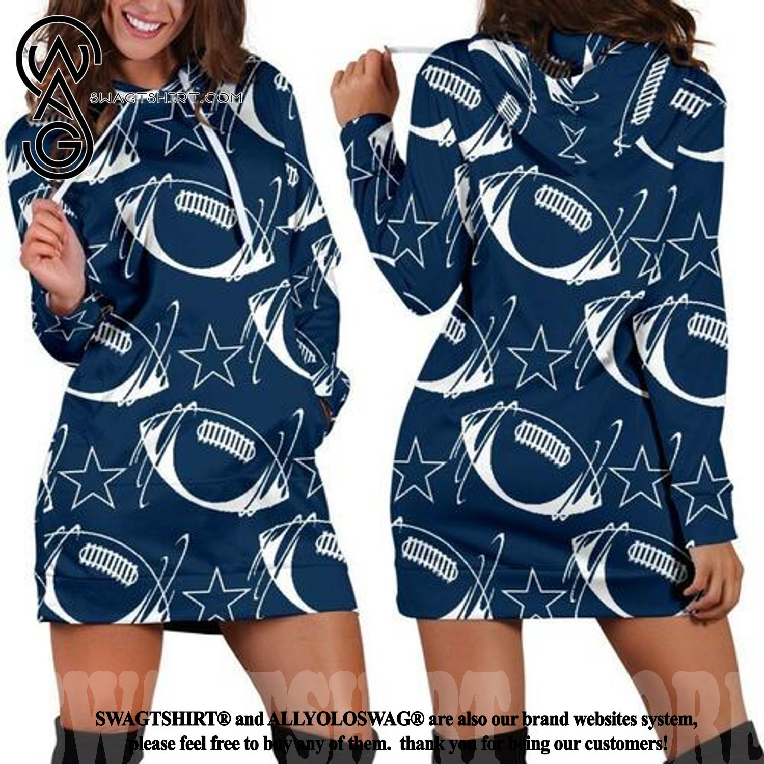 Dallas Cowboys Best Combo All Over Print Hoodie Dress