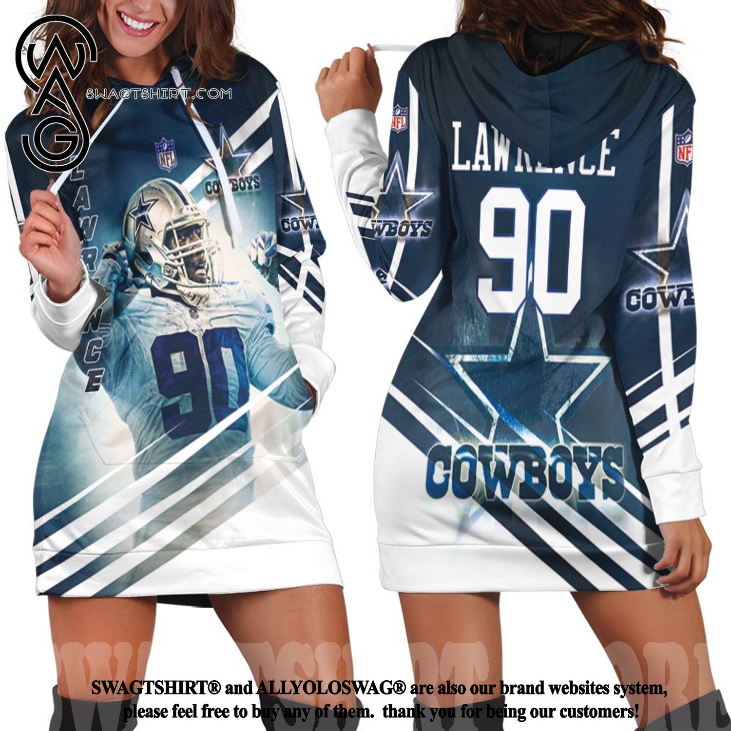 Demarcus Lawrence 90 Dallas Cowboys Awesome Outfit Hoodie Dress