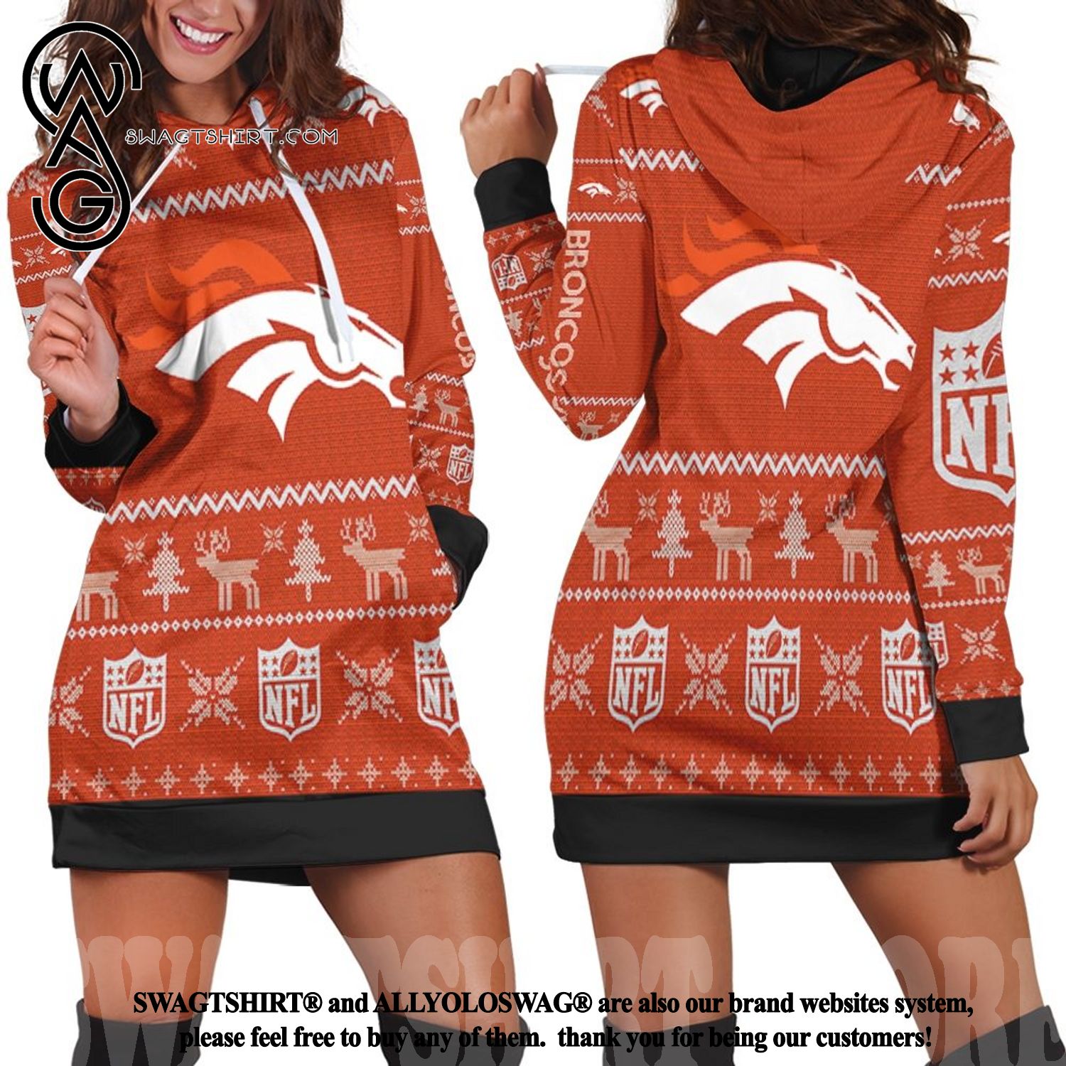 Denver Broncos Awesome Outfit 3D Hoodie Dress