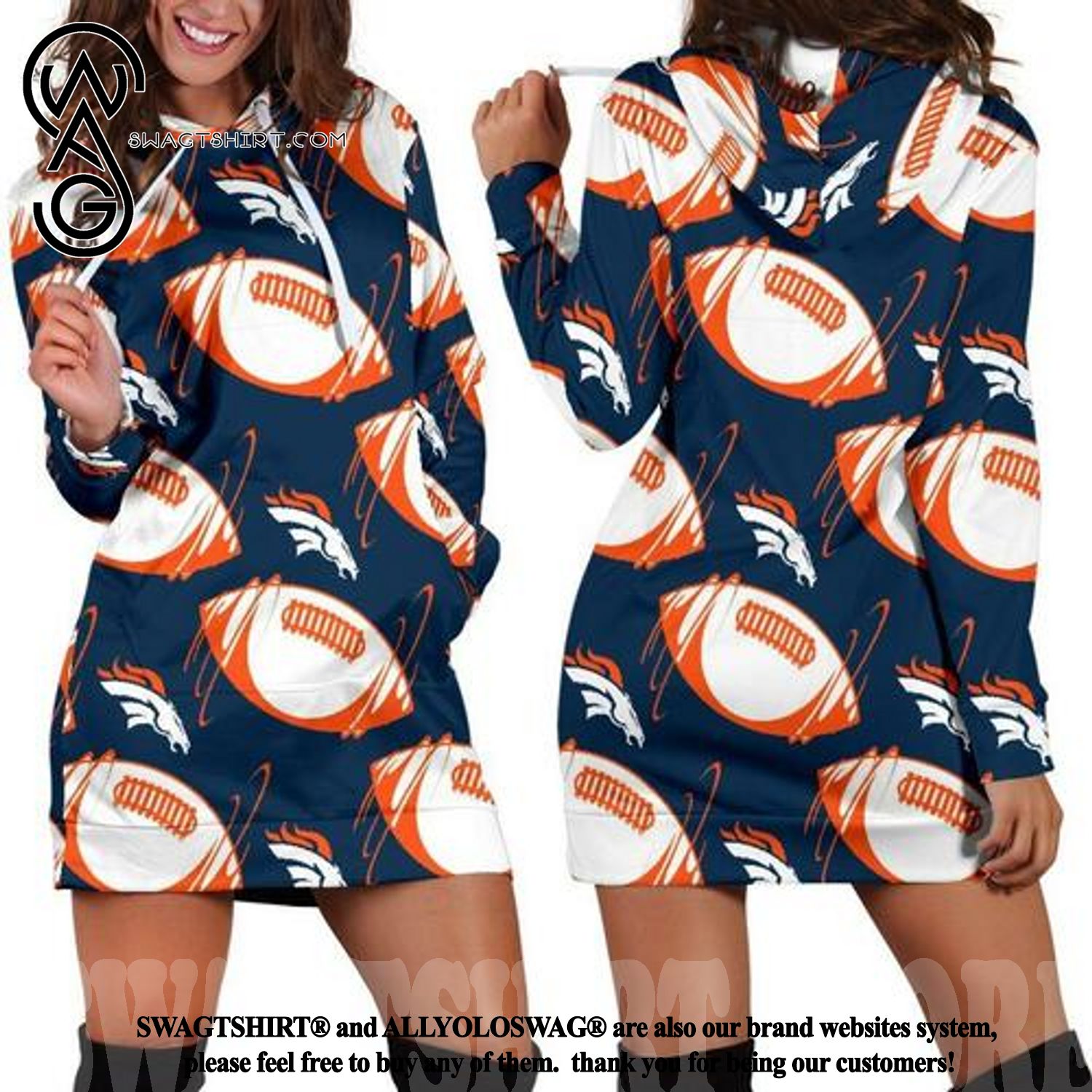 Denver Broncos Best Combo All Over Print Hoodie Dress