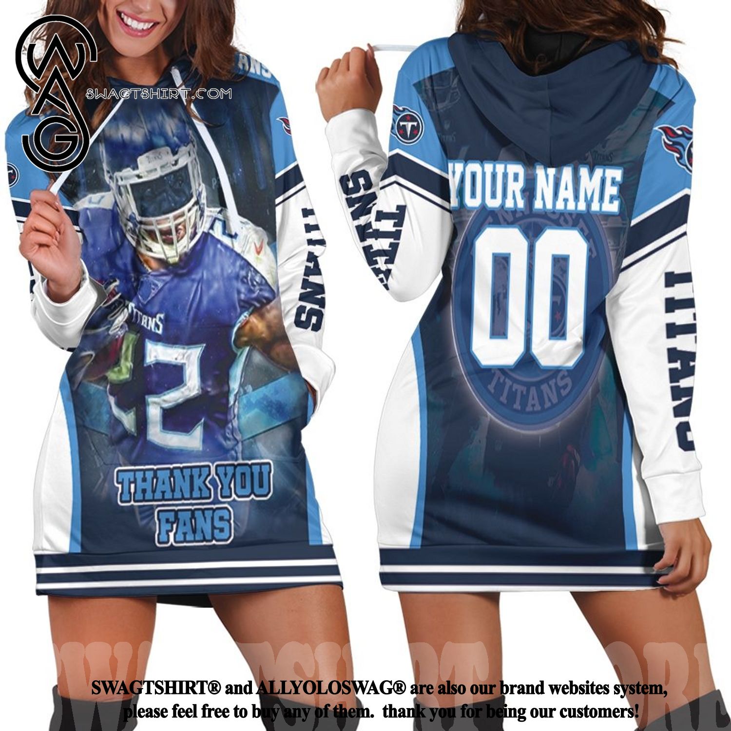 Derrick Henry 22 Tennessee Titans Super Bowl AFC South Ghj6f All Over Printed Hoodie Dress