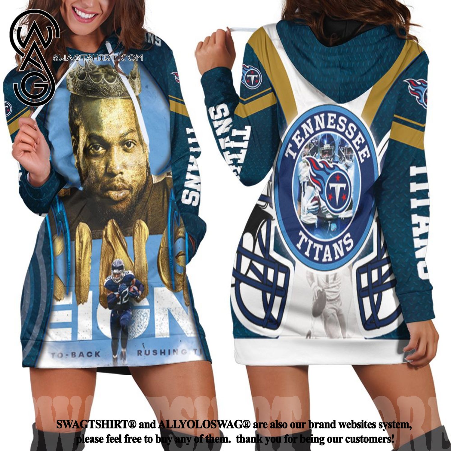 Derrick Henry King 22 Tennessee Titans AFC South Division Champions G4dkv Street Style Hoodie Dress