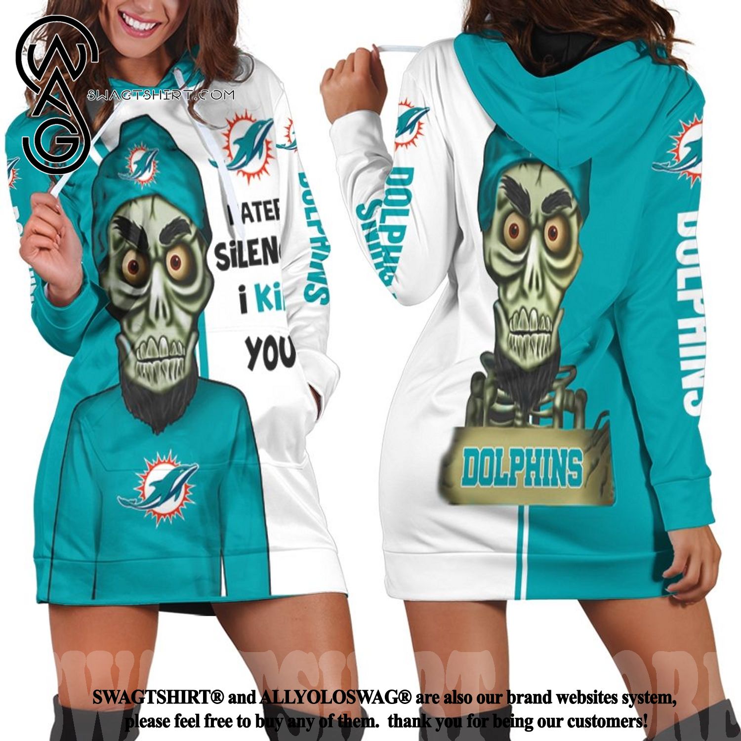 Dolphins Haters I Kill You New Fashion Hoodie Dress