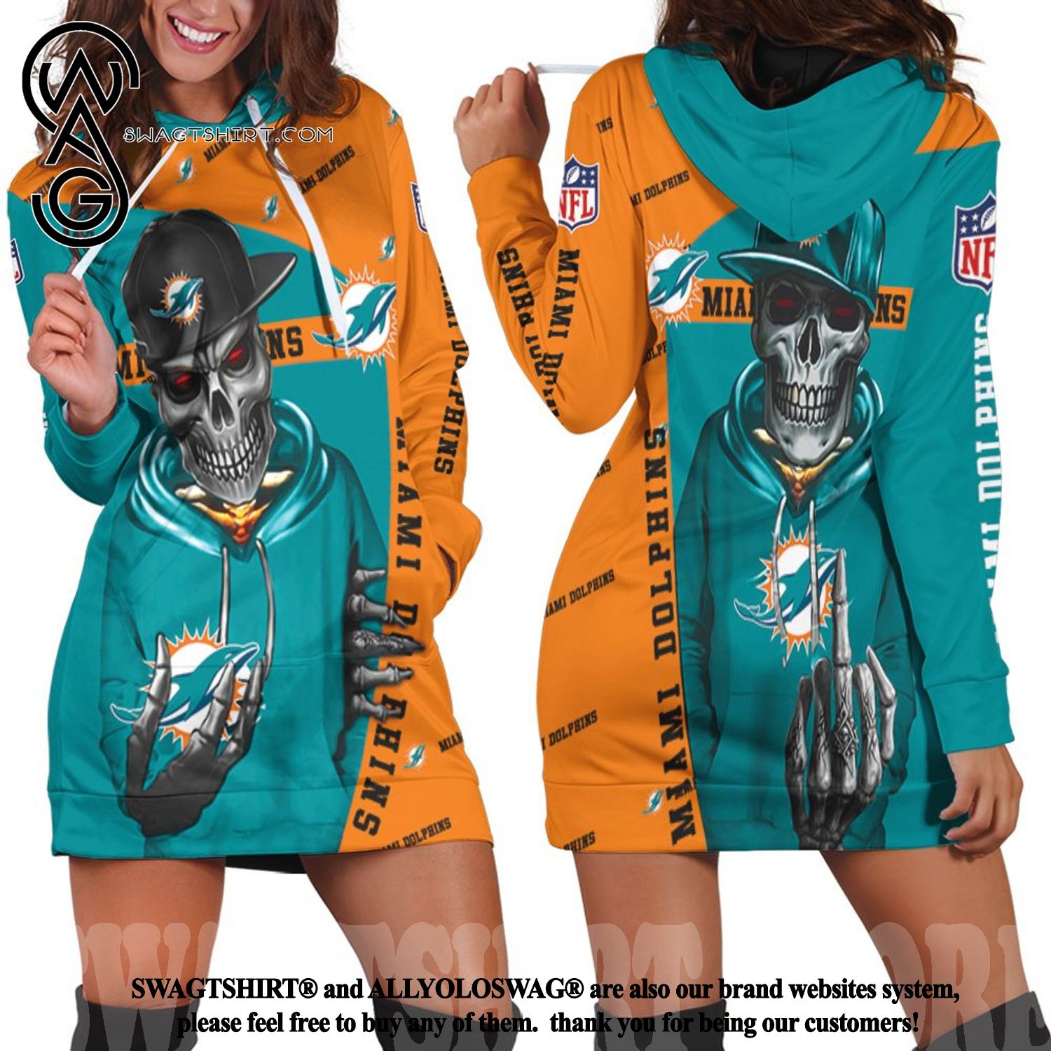 Dolphins Hip Hop Skull 3d Jersey New Style Hoodie Dress