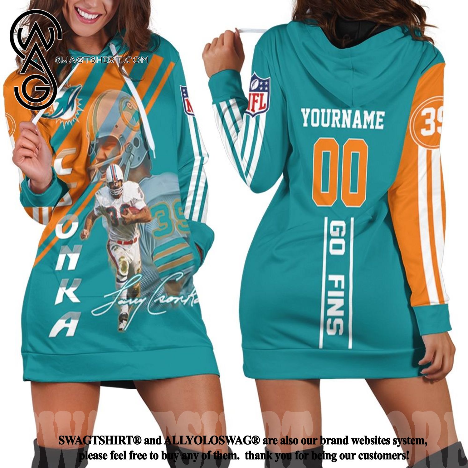 Dolphins Larry Csonka Hot Outfit Hoodie Dress