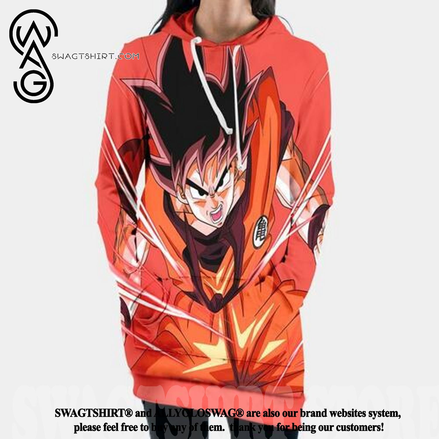 Dragon Ball Z Goku Powerstance Best Combo All Over Print Hoodie Dress